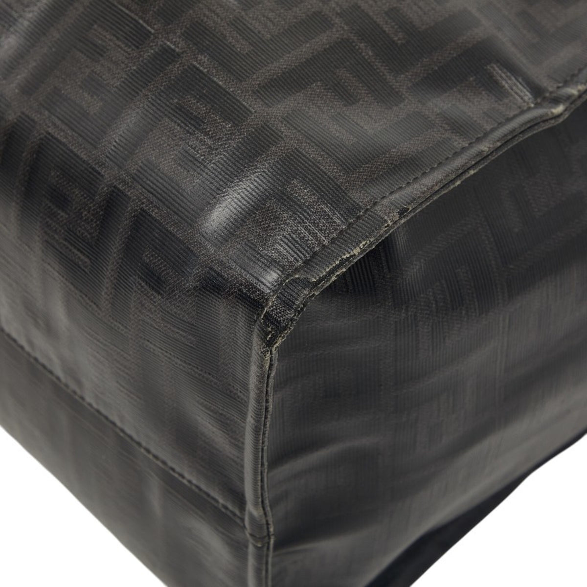 Fendi Black Pvc Wool Leather Tote Bag (Pre-Owned)