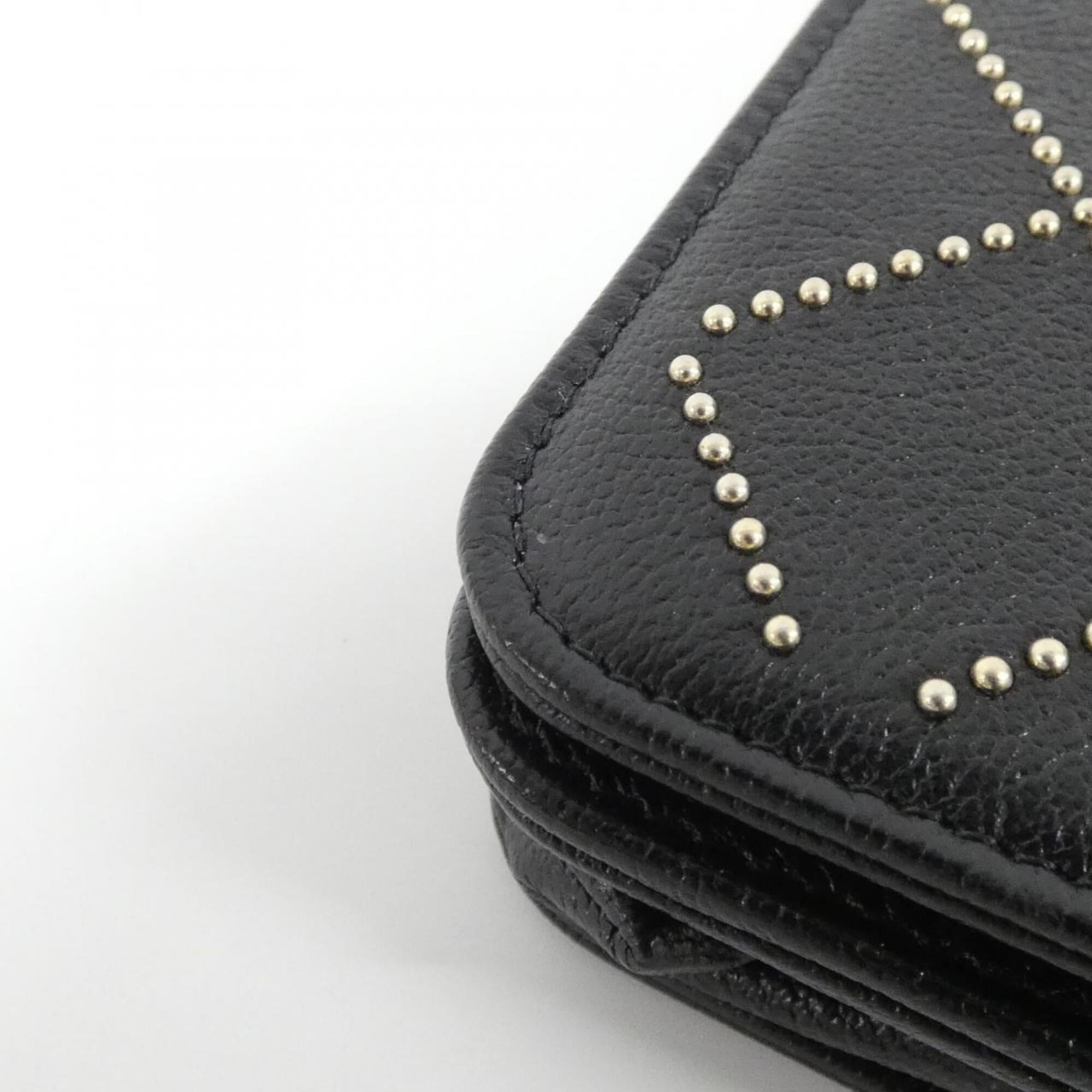 Chanel Black Leather Chain/Shoulder Wallet (Pre-Owned)