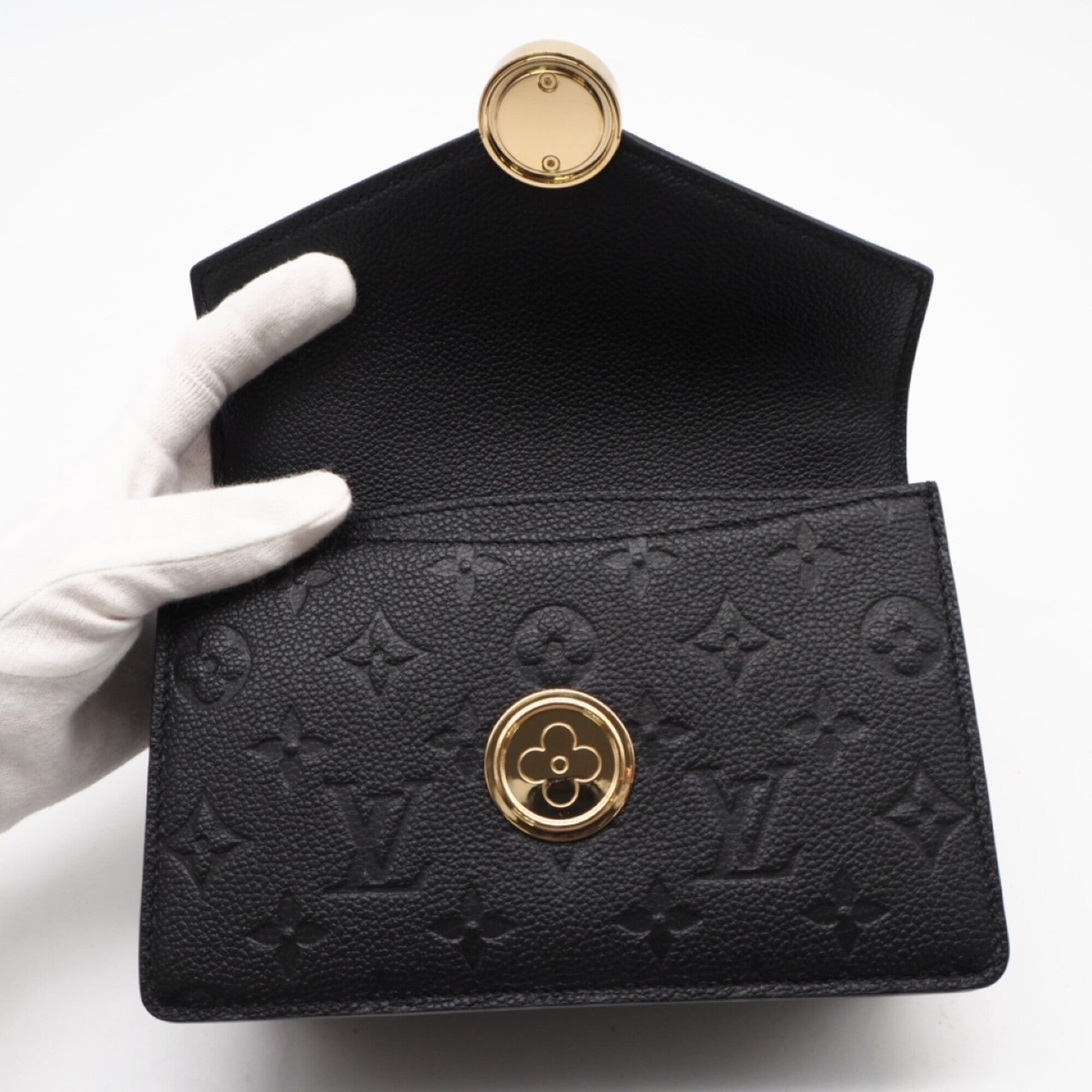 Louis Vuitton Black Leather Chain/Shoulder Wallet (Pre-Owned)