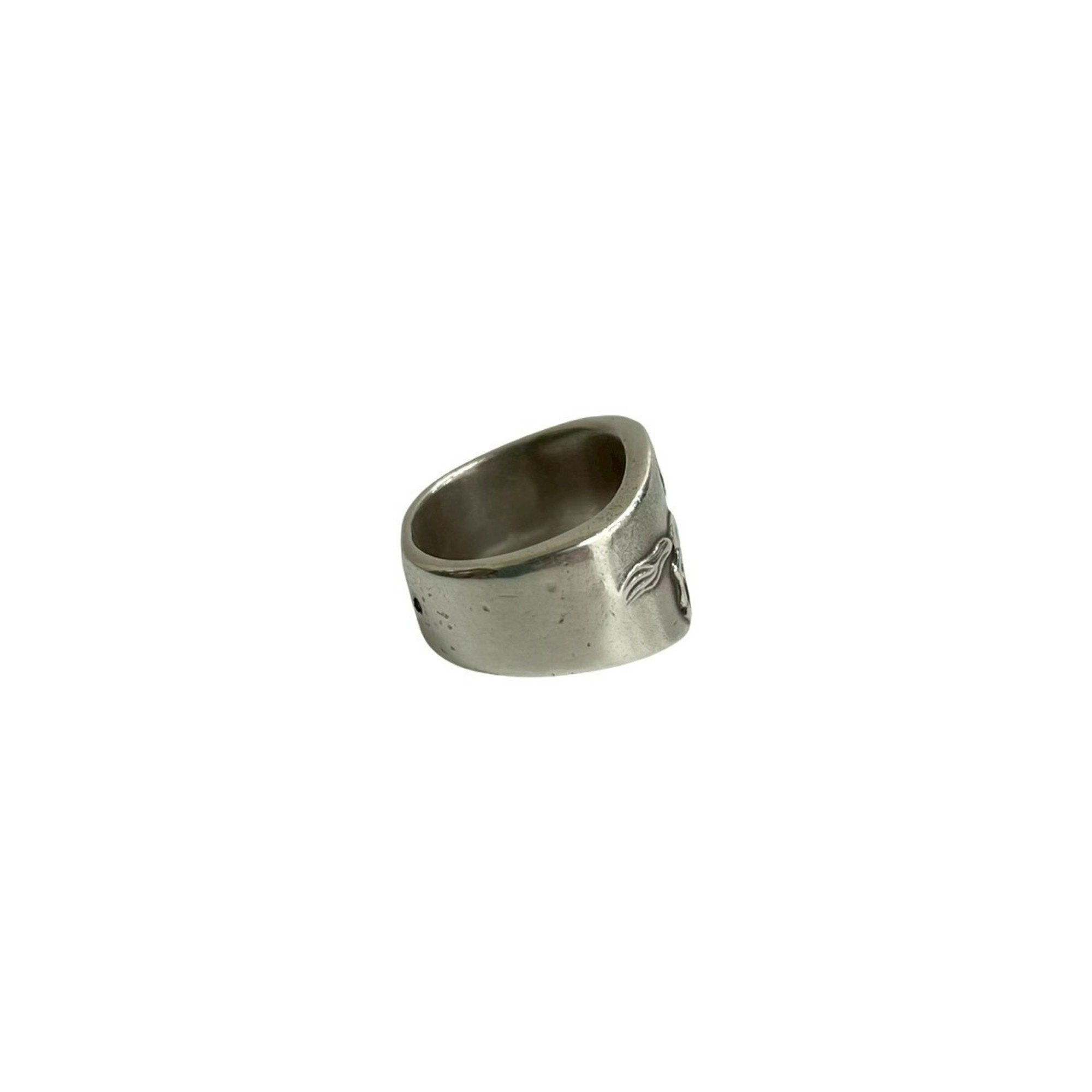 Hermes Silver Silver 925 Band Ring (Pre-Owned)