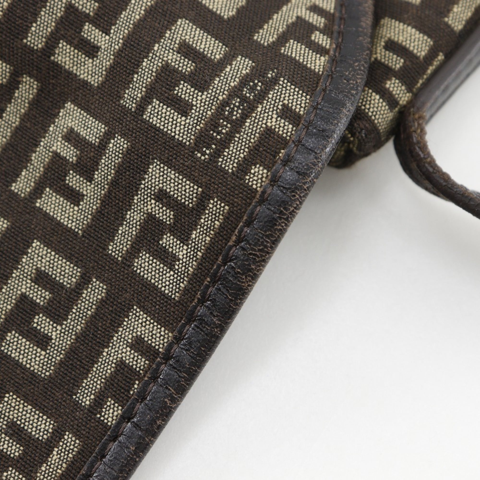 Fendi Brown Zucchino Shoulder Bag (Pre-Owned)
