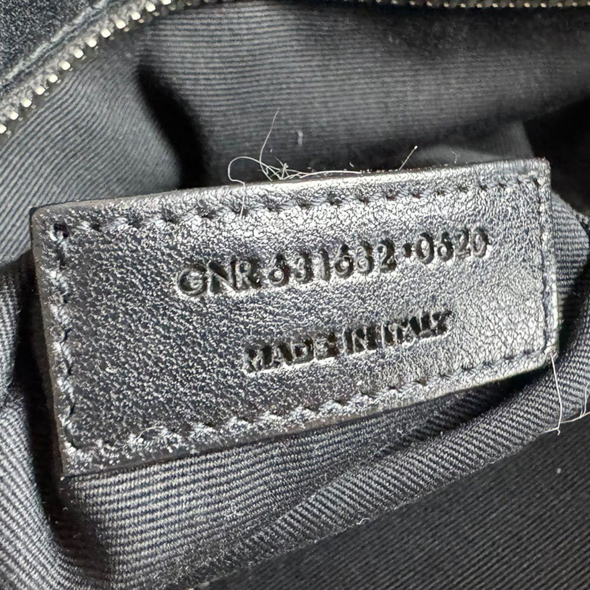 Saint Laurent Black White Leather Cotton Handbag Tote Bag (Pre-Owned)