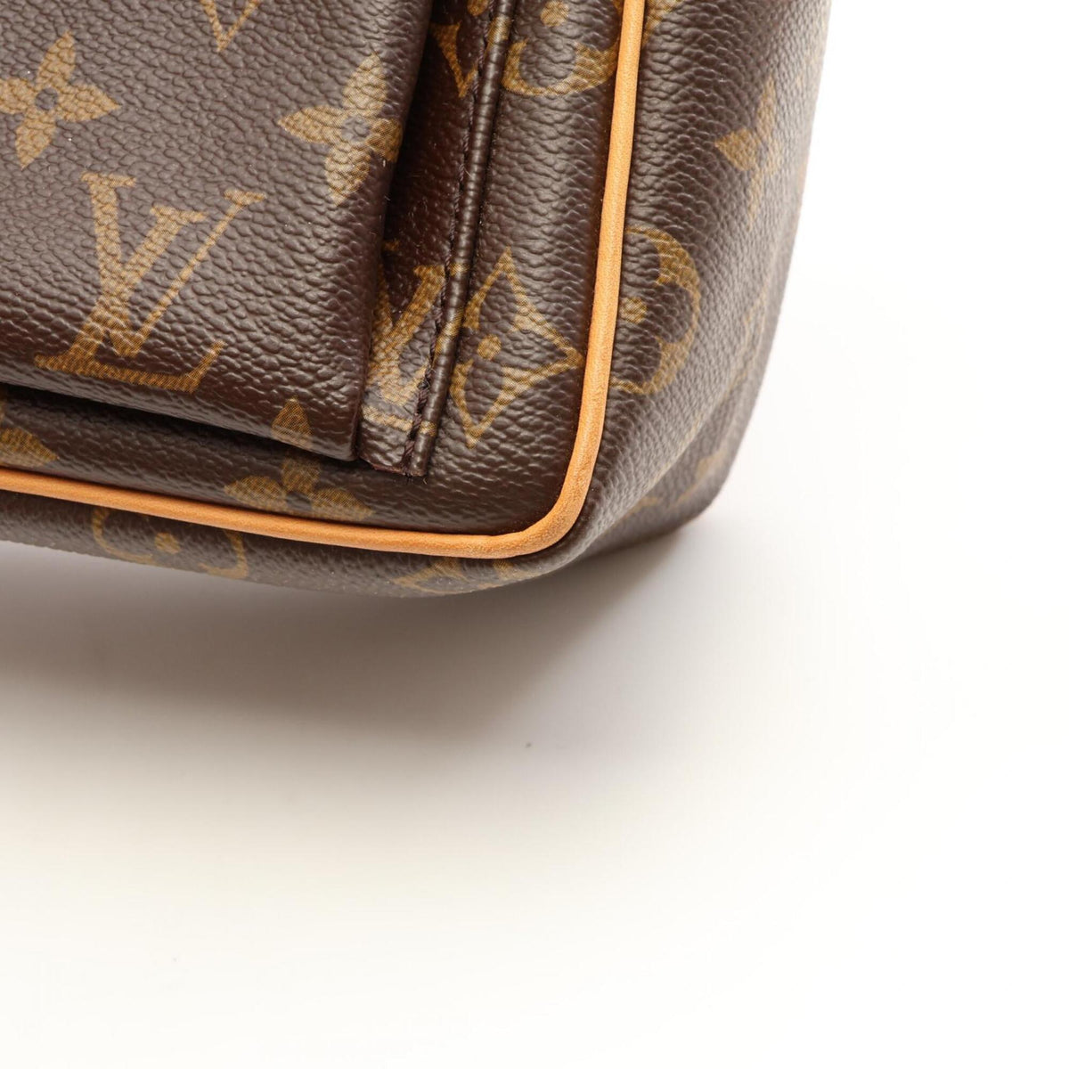 Louis Vuitton Brown Monogram Coated Canvas Leather Handbag Shoulder Bag (Pre-Owned)