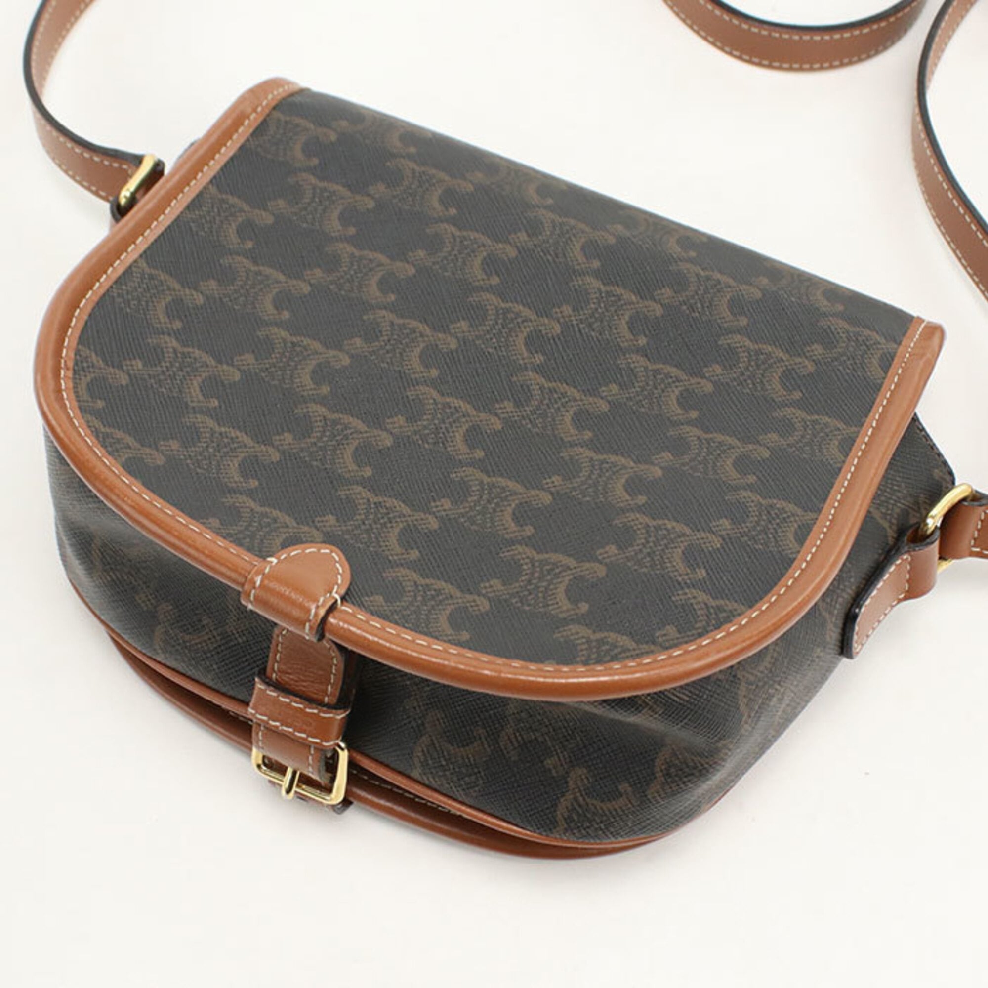 Celine Brown Pvc Leather Shoulder Bag (Pre-Owned)