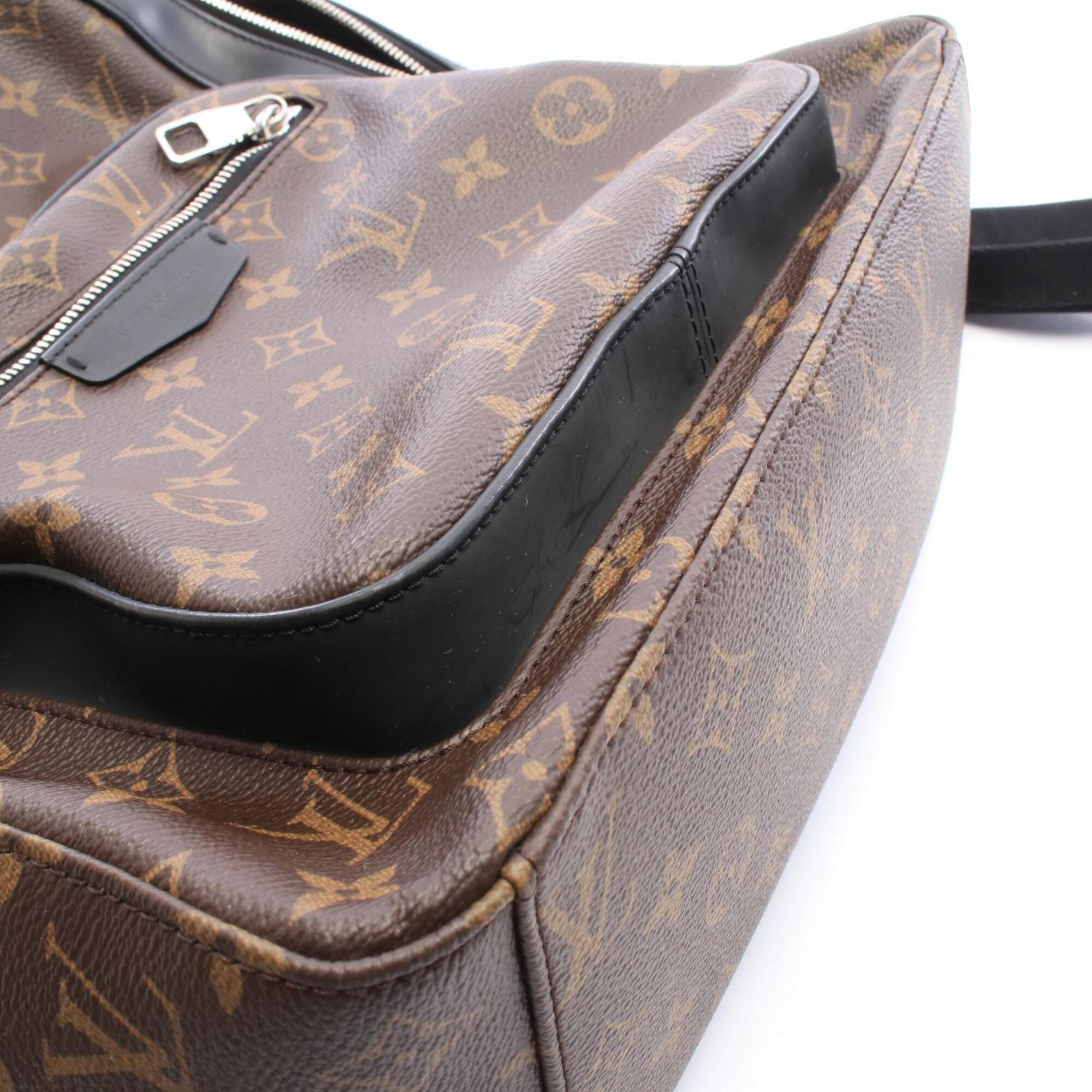 Louis Vuitton Black Brown Monogram Macassar Coated Canvas Pvc Coated Canvas Leather Backpack Handbag (Pre-Owned)