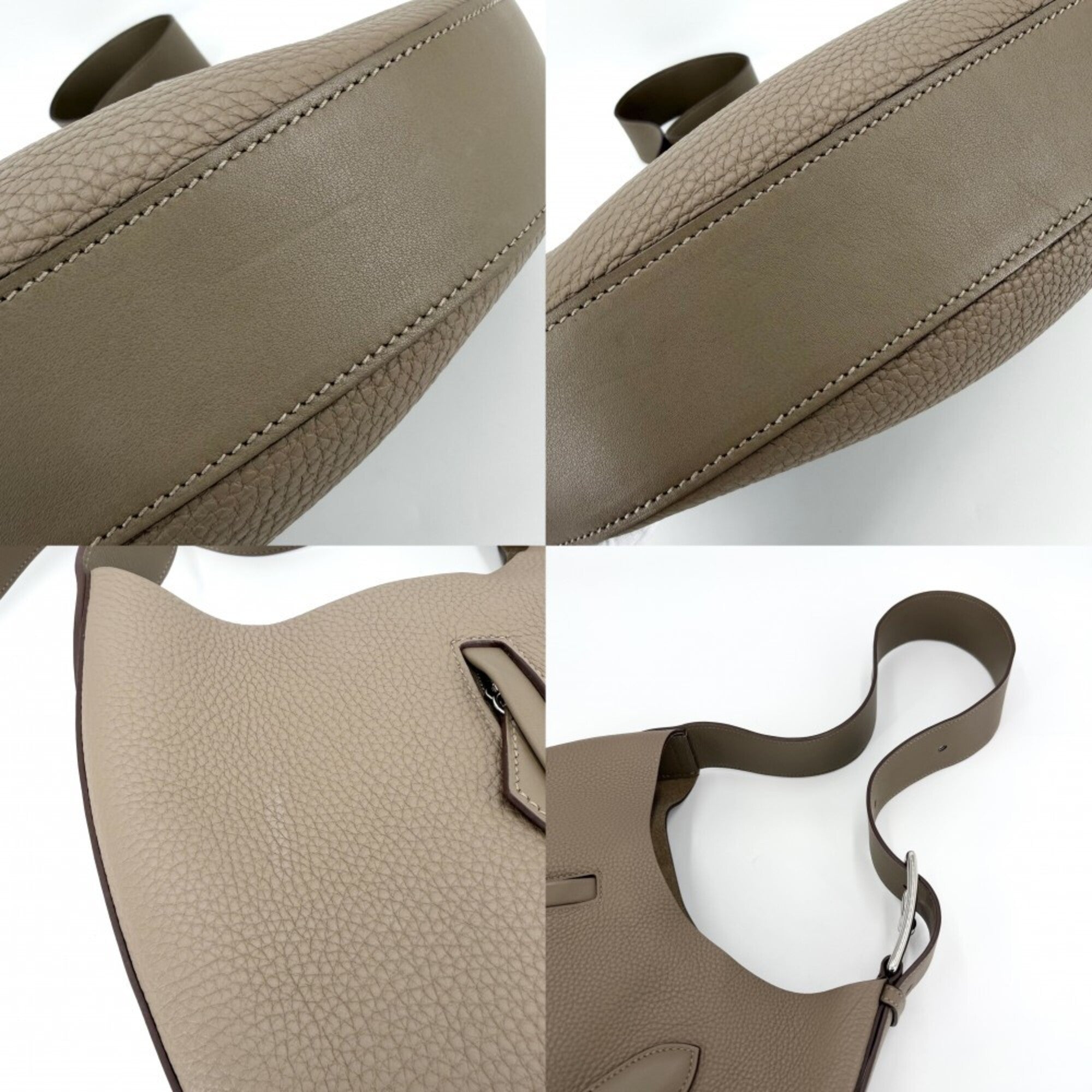 Hermes Etoupe Gray Togo Leather Swift Leather Shoulder Bag (Pre-Owned)