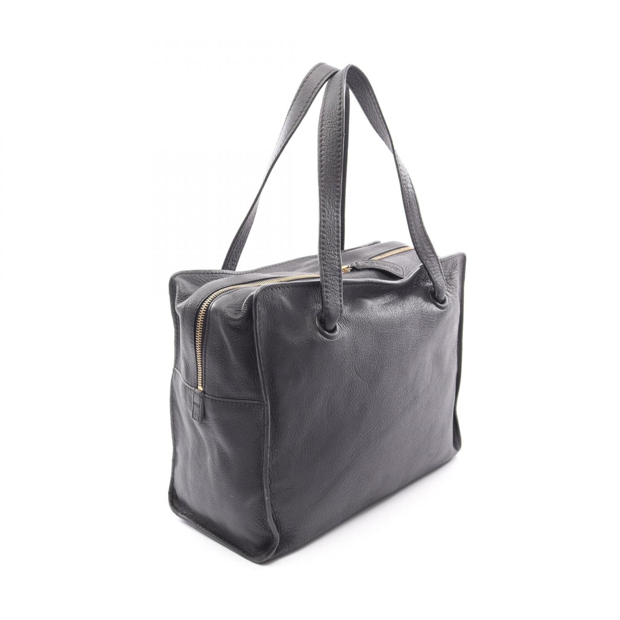 Chanel Black Leather Handbag Tote Bag (Pre-Owned)