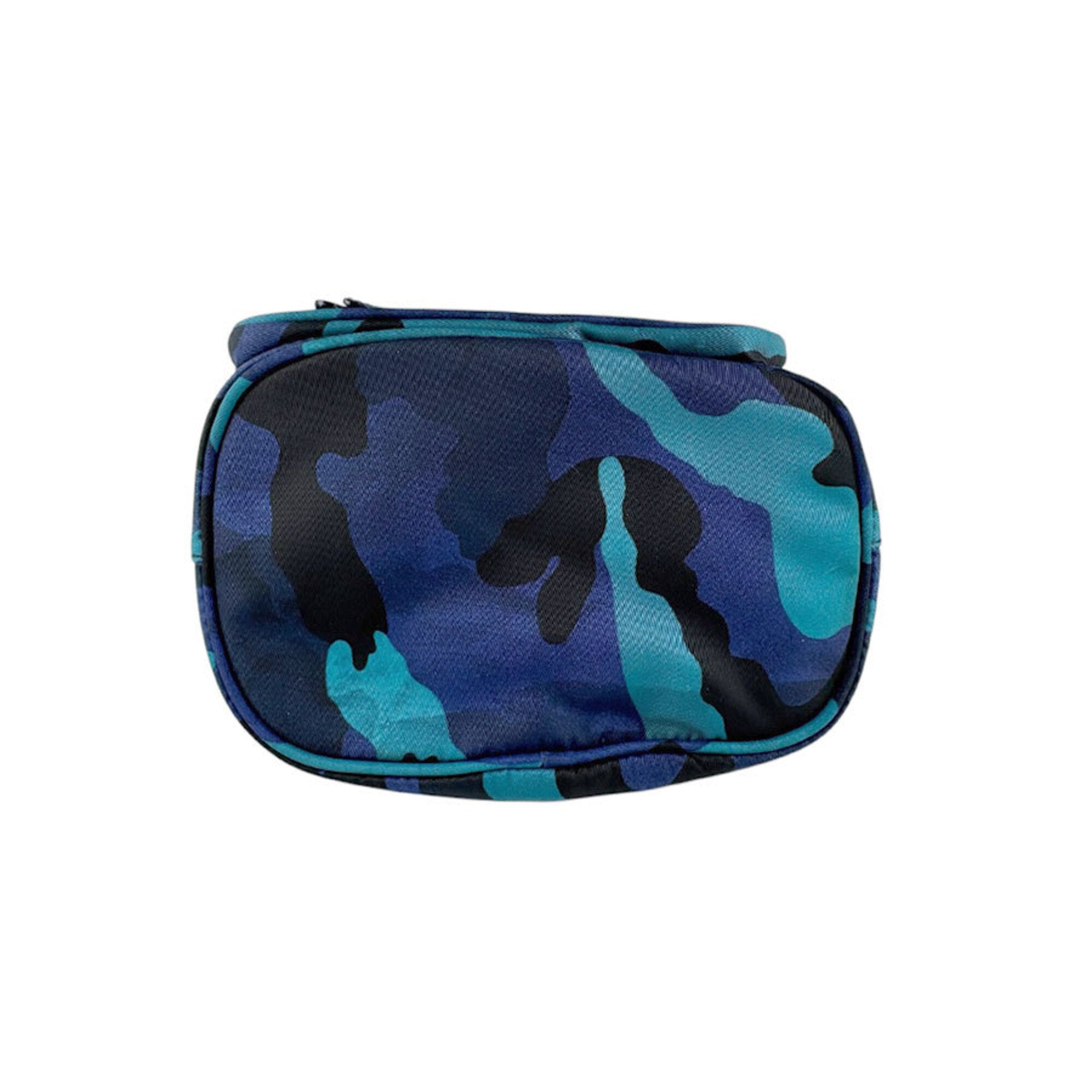 Prada Black Blue Navy Nylon Leather Handbag (Pre-Owned)