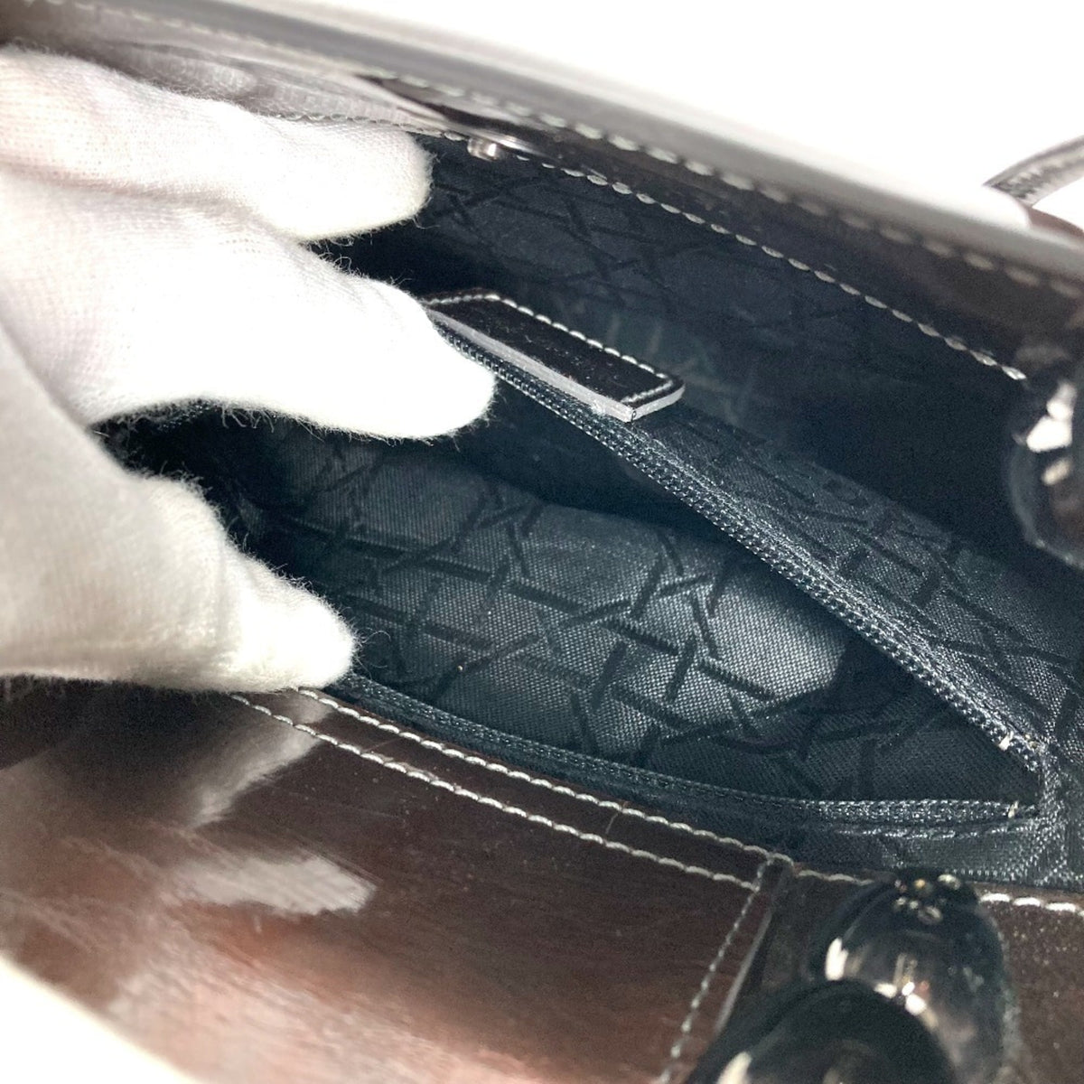 Christian Dior Brown Patent Leather Handbag (Pre-Owned)