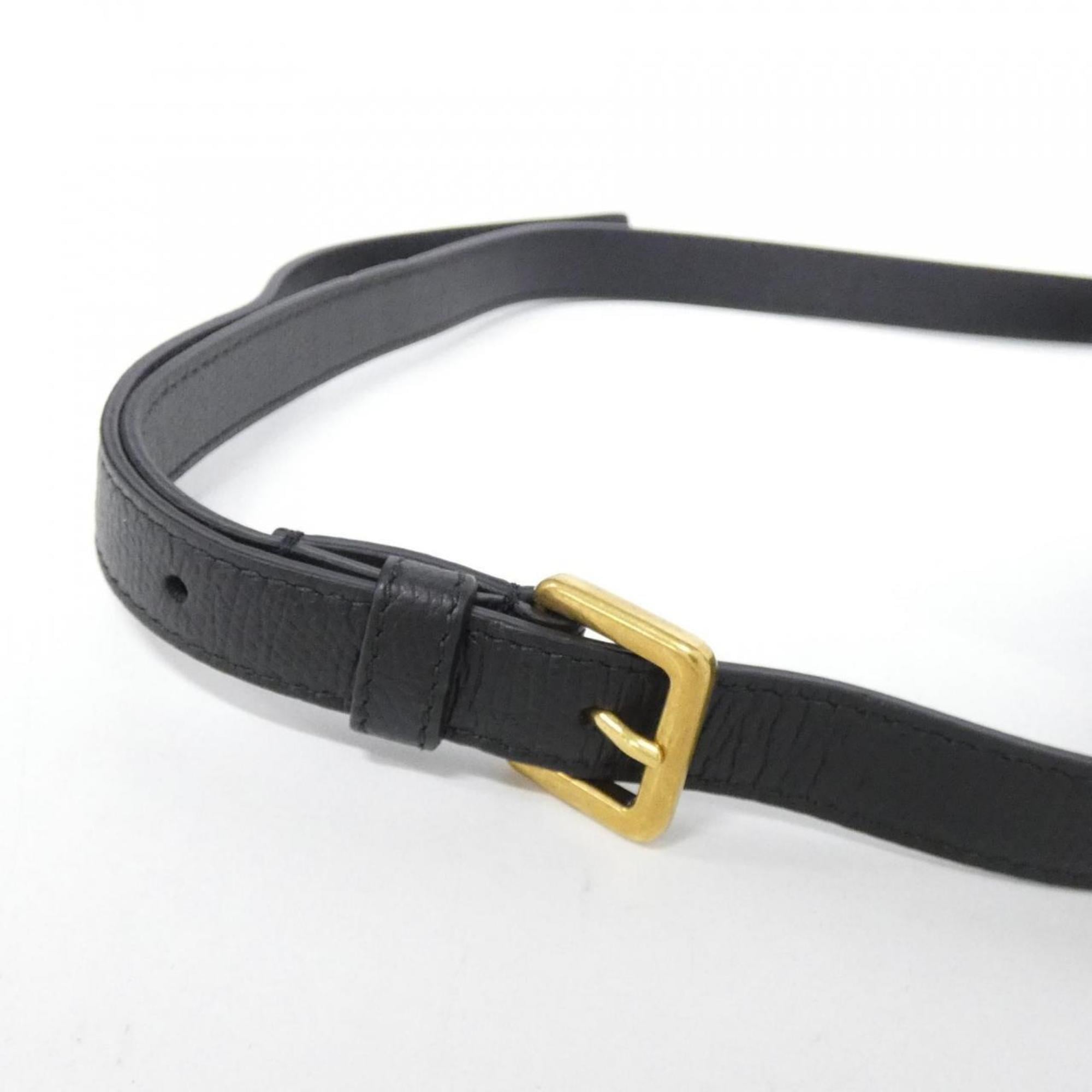 Christian Dior Black Leather Fanny Pack Handbag (Pre-Owned)