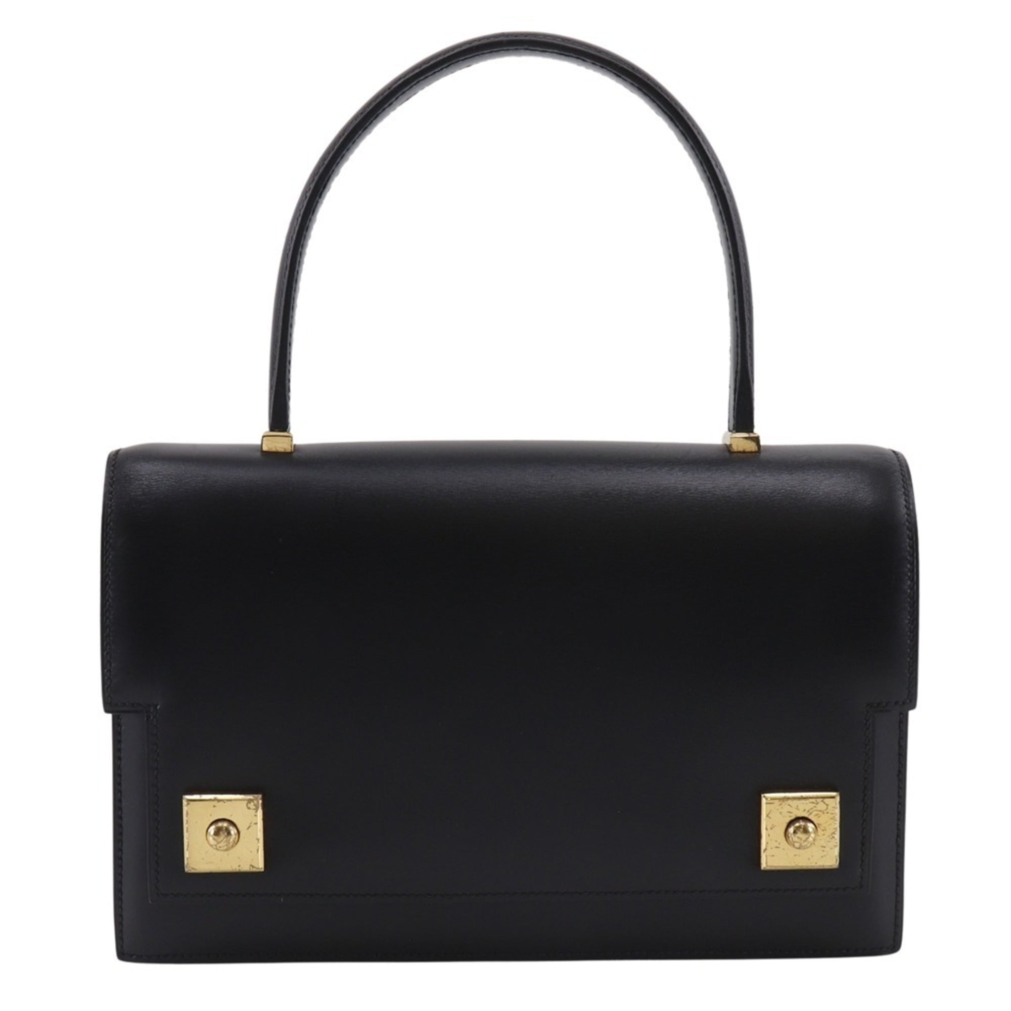 Hermes Black Box Calf Leather Handbag (Pre-Owned)