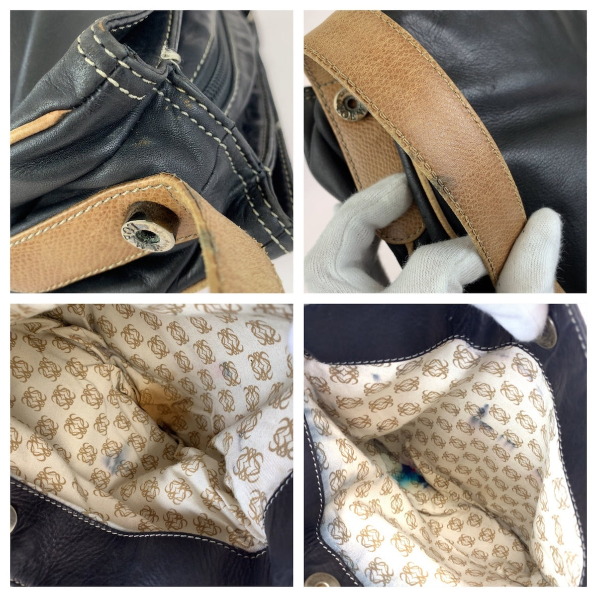 Loewe Black Brown Leather Shoulder Bag (Pre-Owned)