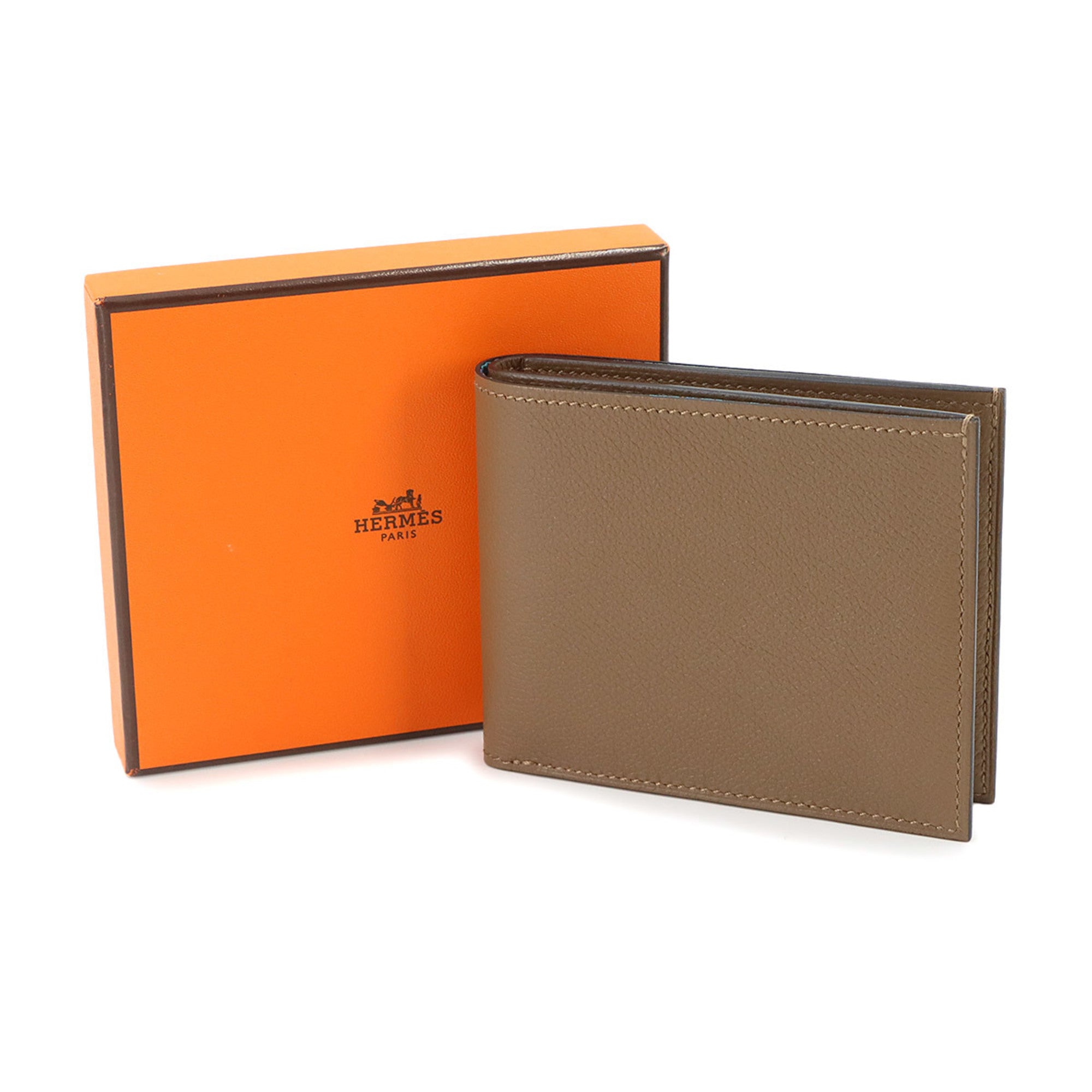 Hermes Beige Leather Wallet (Bi-Fold) (Pre-Owned)