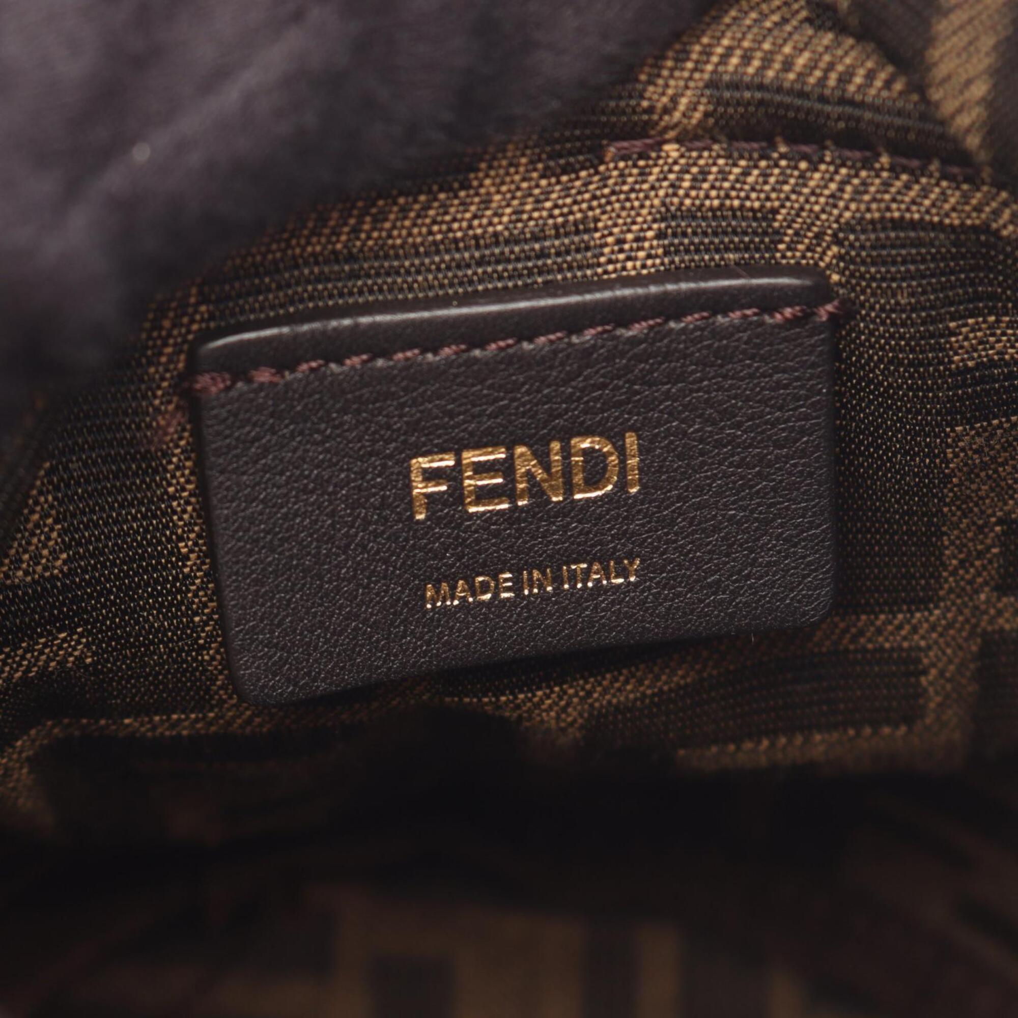Fendi Black Ivory Multi-Color Canvas Leather Raffia Handbag (Pre-Owned)