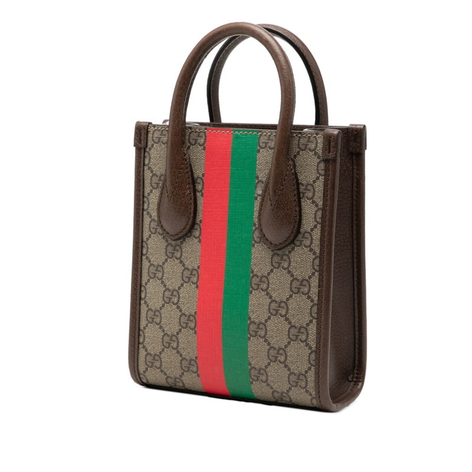 Gucci Beige Brown Pvc Leather Handbag Shoulder Bag (Pre-Owned)