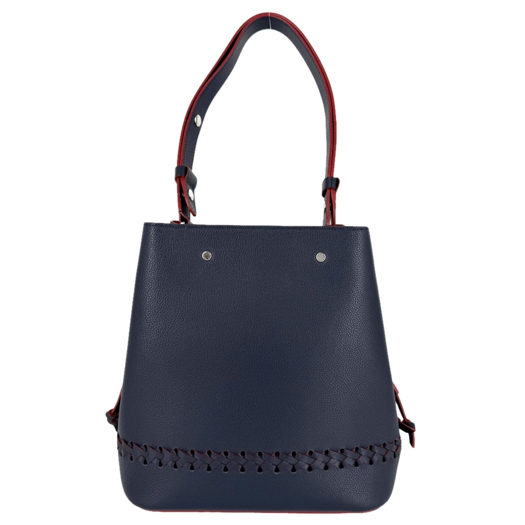 Louis Vuitton Navy Red Color Leather Shoulder Bag (Pre-Owned)