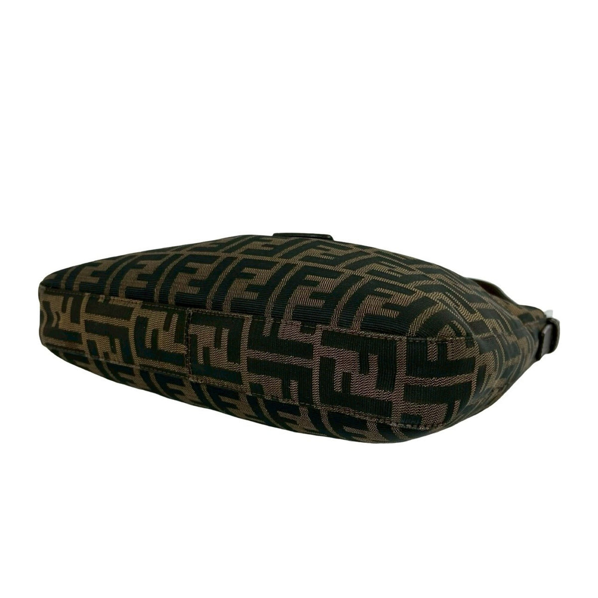 Fendi Black Brown Canvas Leather Shoulder Bag (Pre-Owned)