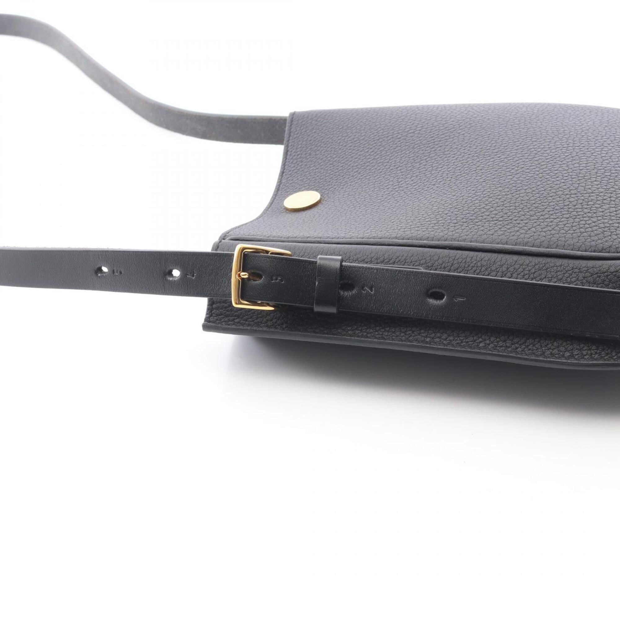 Hermes Black Togo Leather Handbag Pochette Shoulder Bag (Pre-Owned)
