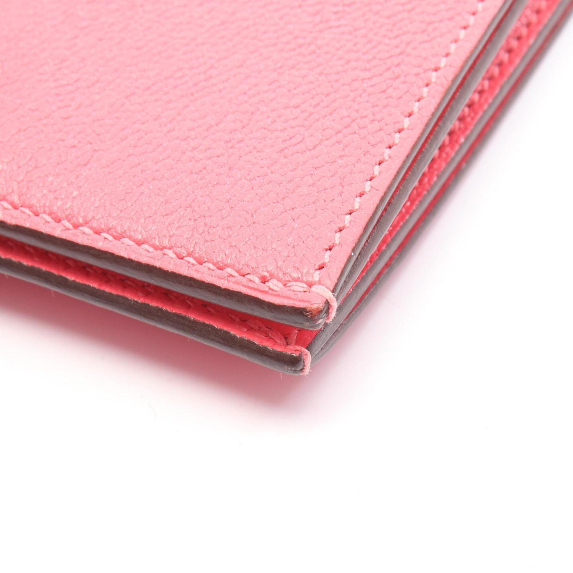 Hermes Pink Chevre Leather Wallet (Bi-Fold) (Pre-Owned)
