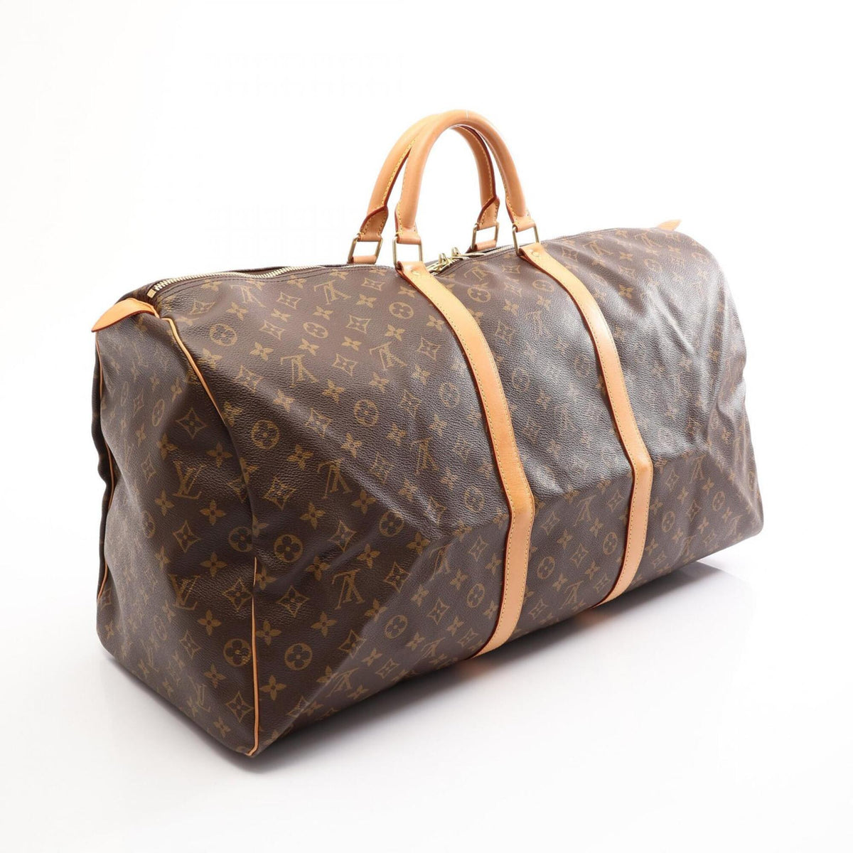 Louis Vuitton Brown Coated Canvas Leather Boston Bag Handbag (Pre-Owned)
