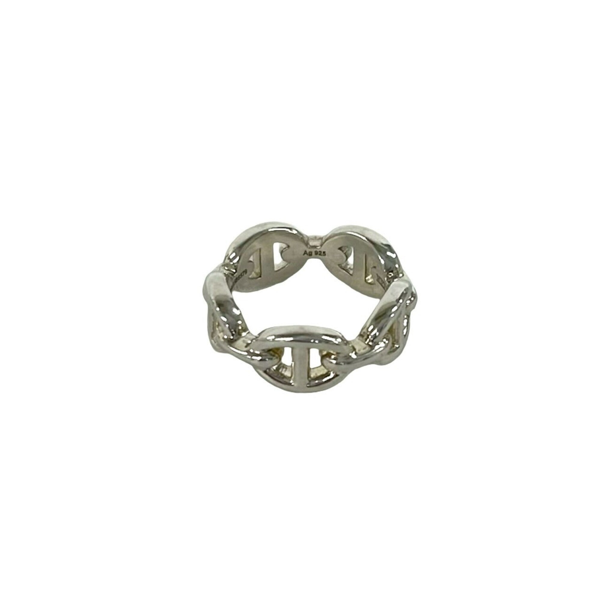 Hermes Silver Silver 925 Band Ring (Pre-Owned)