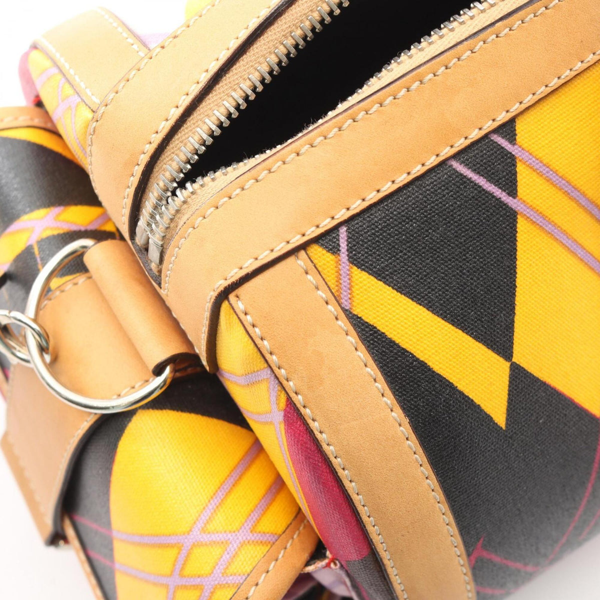 Christian Dior Brown Multi-Color Coated Canvas Leather Handbag (Pre-Owned)