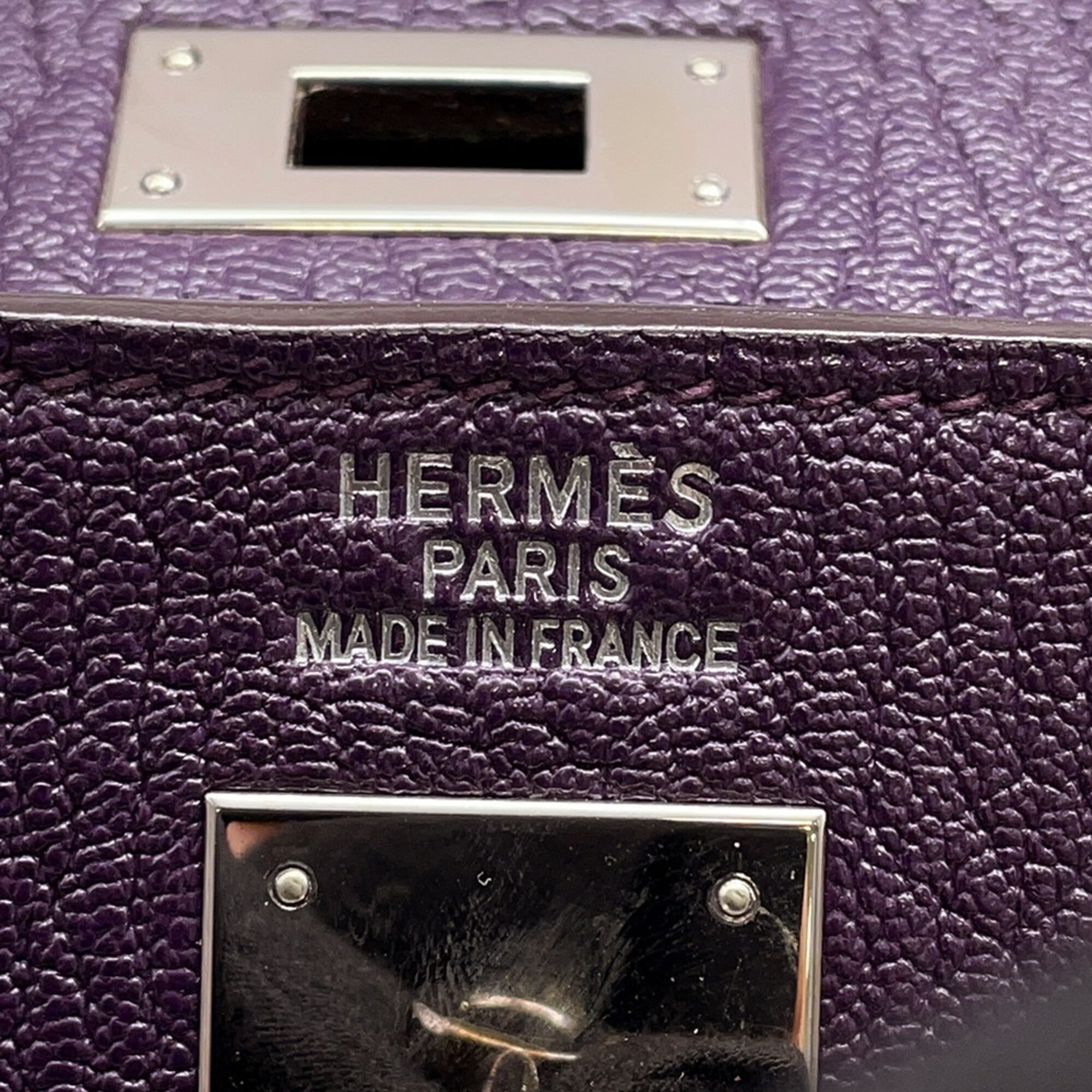 Hermes Cassis Chevre Coromandel Leather Handbag (Pre-Owned)