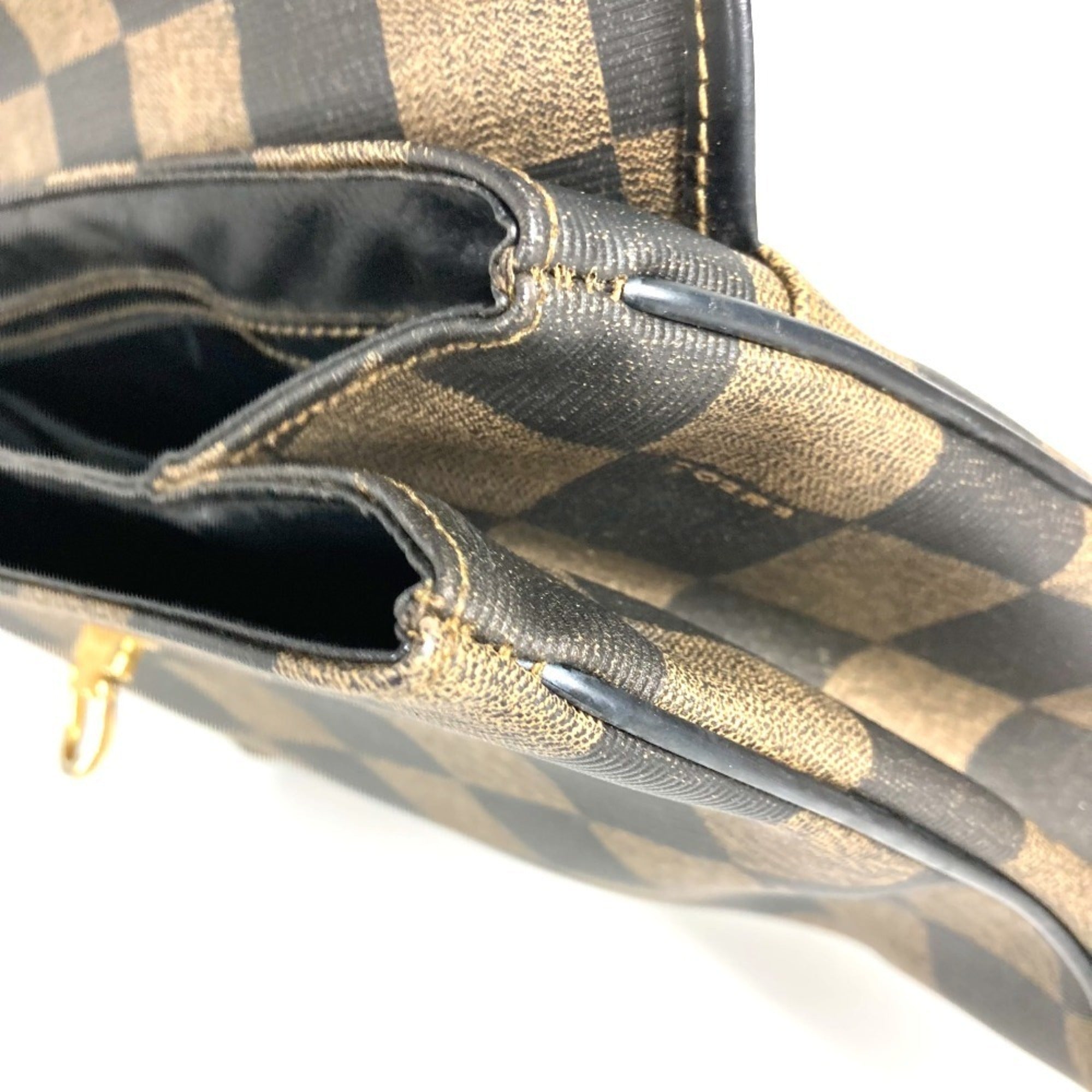 Fendi Brown Khaki Leather Pvc Handbag Tote Bag (Pre-Owned)