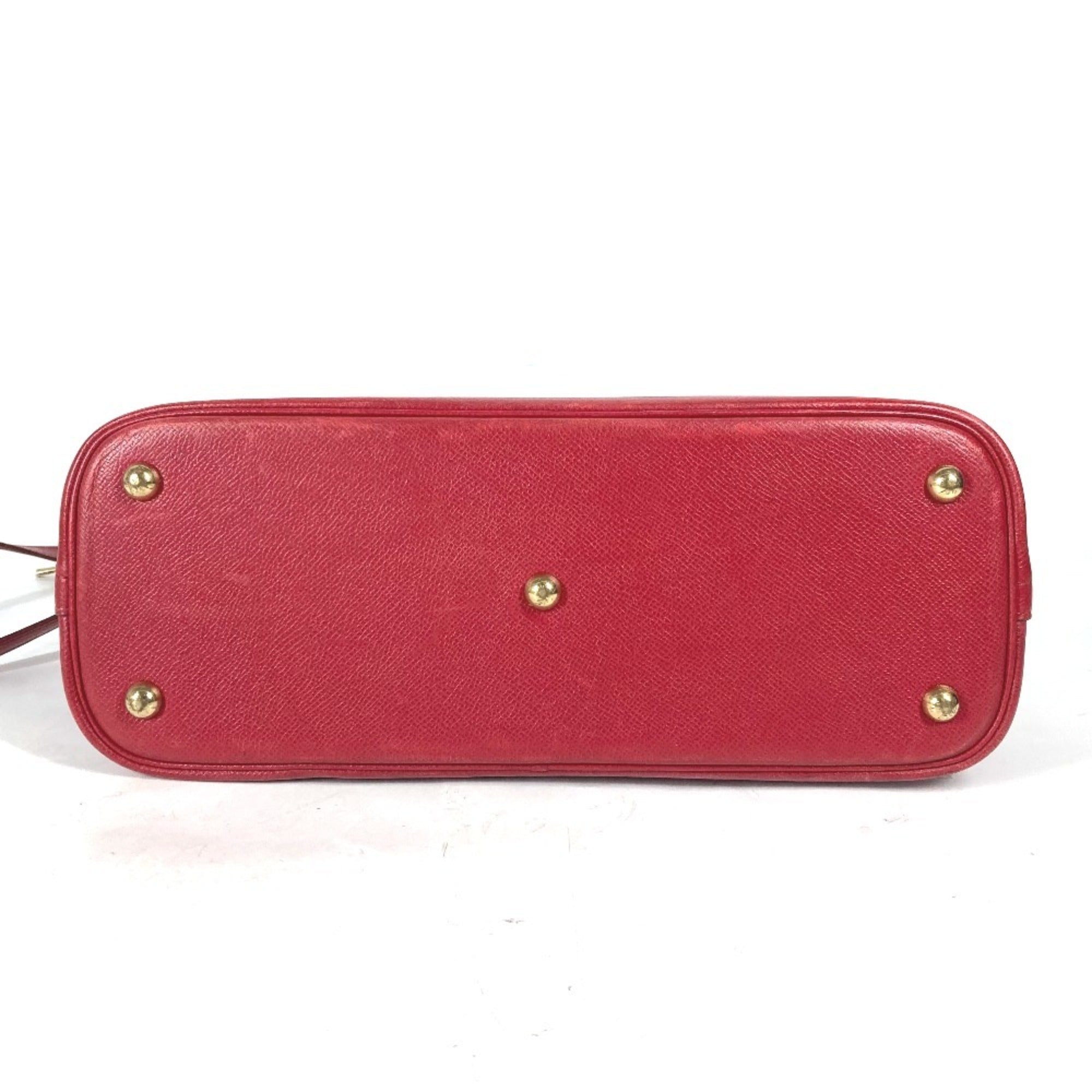 Hermes Red Color Courchevel Leather Handbag Shoulder Bag Tote Bag (Pre-Owned)