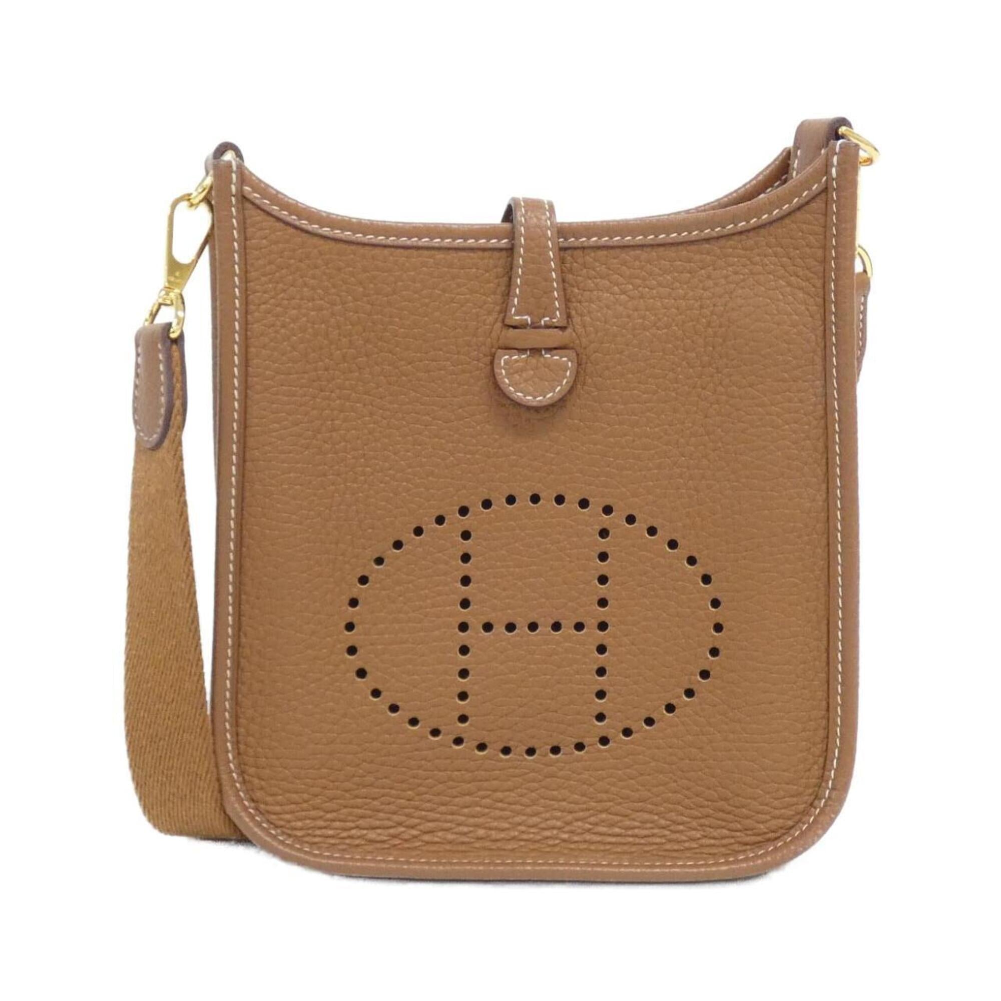 Hermes Gold Taurillon Clemence Leather Shoulder Bag (Pre-Owned)