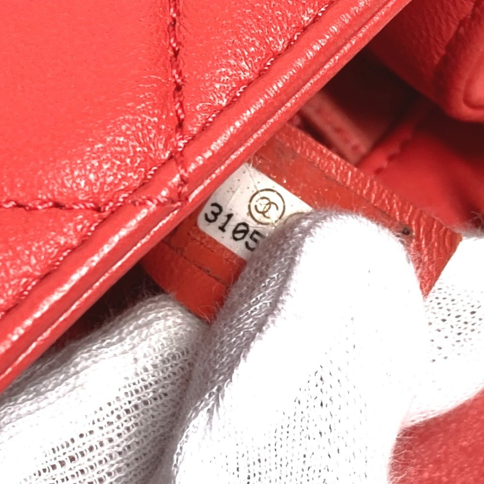 Chanel Matelasse Pink Red Color Leather Shoulder Bag (Pre-Owned)