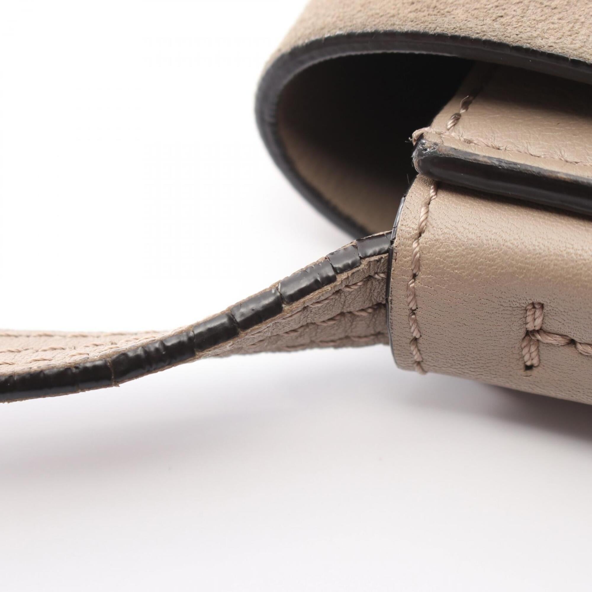 Chloé Beige Leather Suede Handbag Shoulder Bag (Pre-Owned)