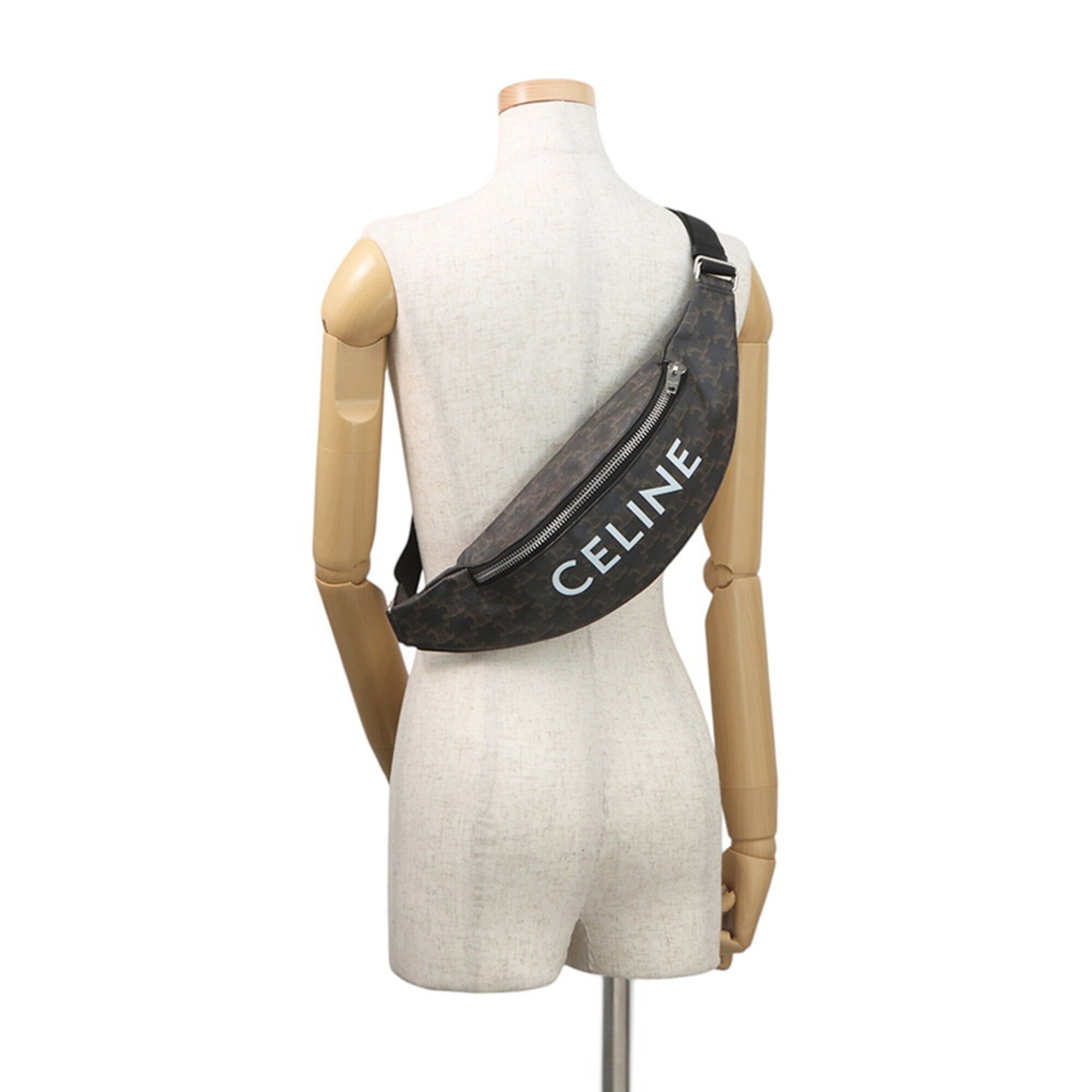 Celine Black Brown Pvc Handbag Sling Bag (Pre-Owned)