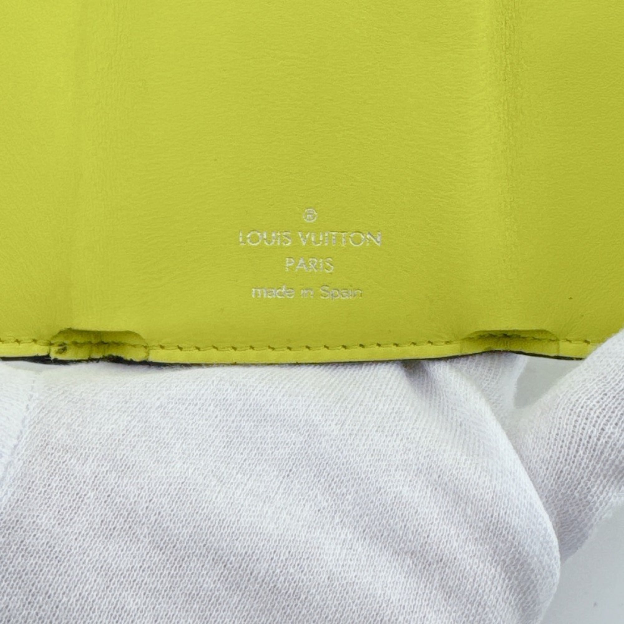 Louis Vuitton Yellow Leather Wallet (Tri-Fold) (Pre-Owned)