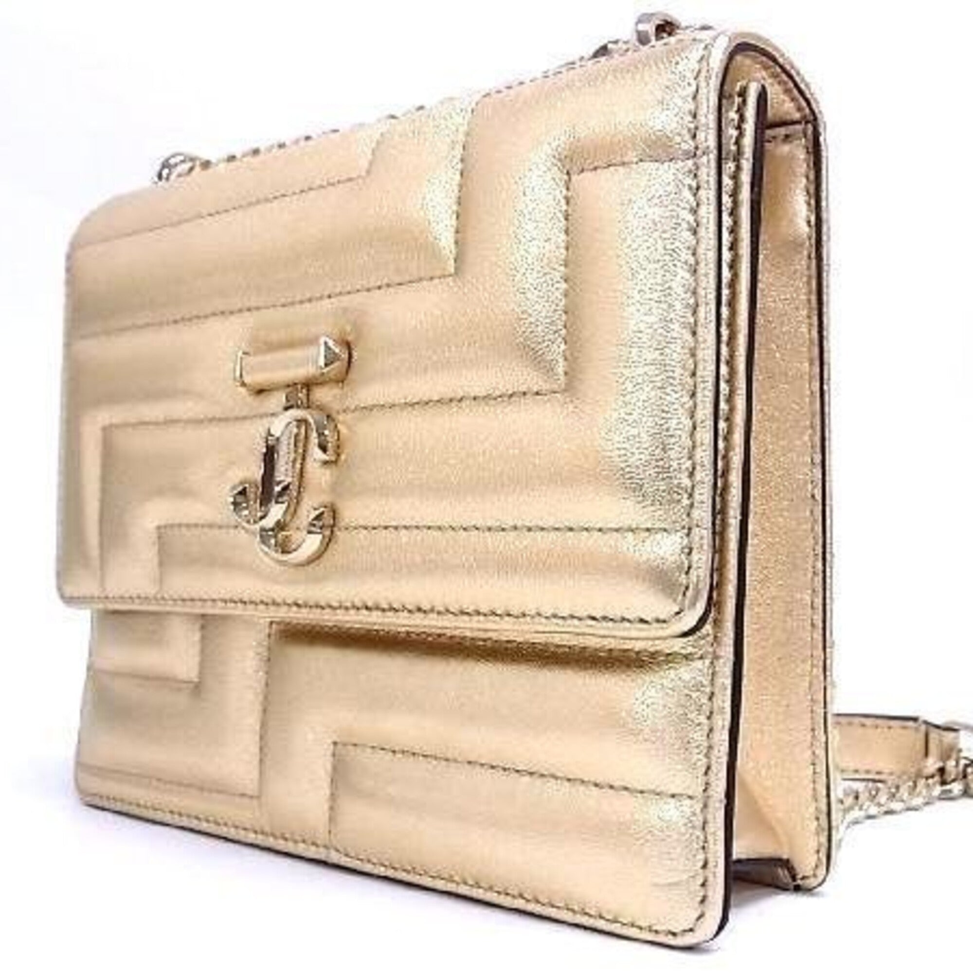 Jimmy Choo Gold Leather Shoulder Bag (Pre-Owned)