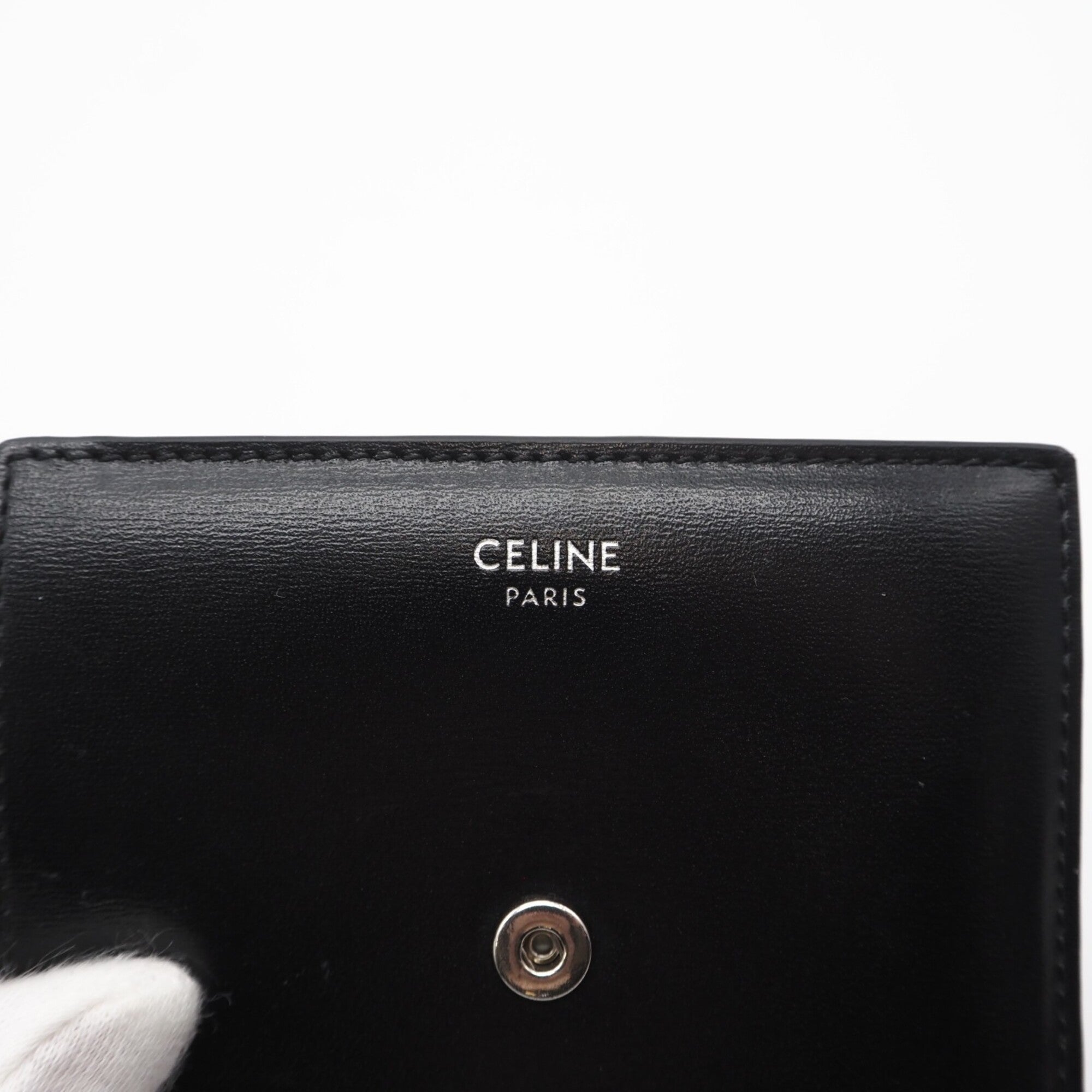 Celine Black Leather Wallet (Tri-Fold) (Pre-Owned)