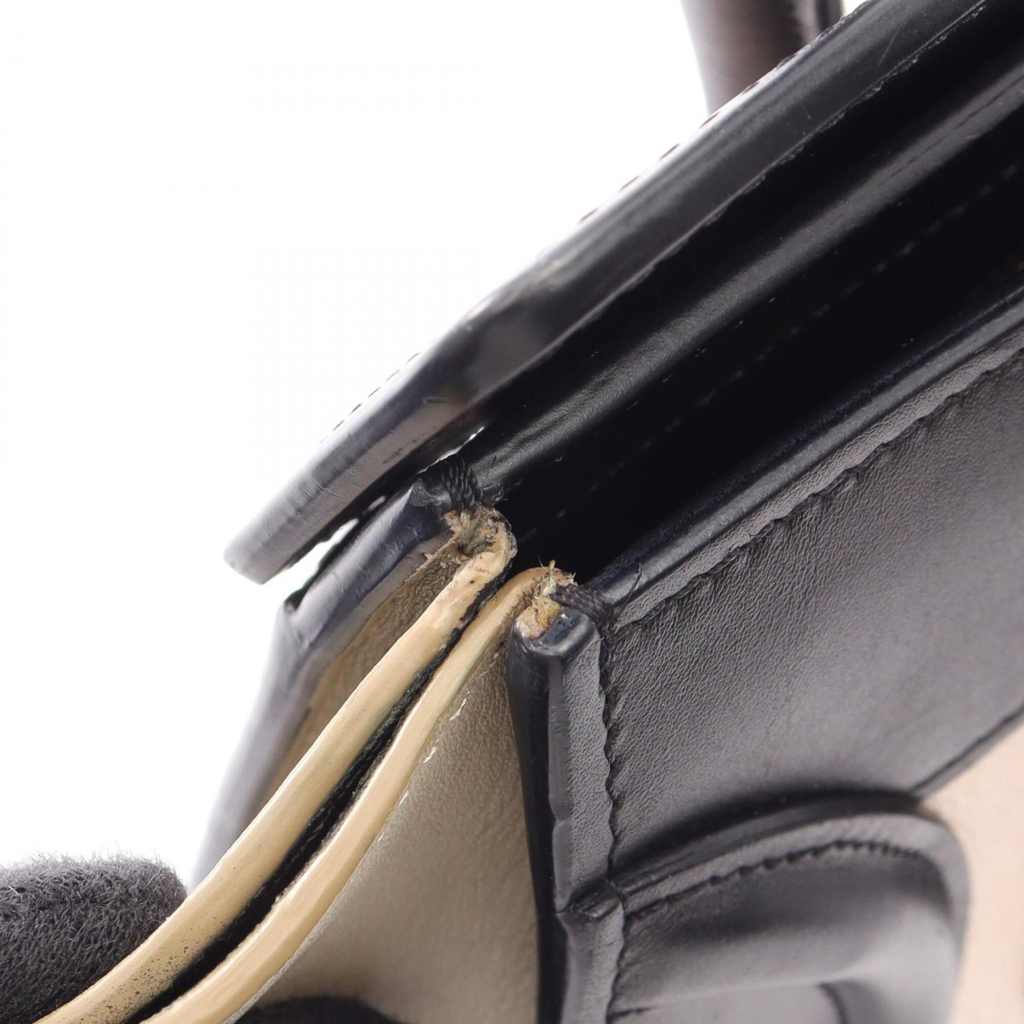 Celine Beige Black Pink Leather Handbag Tote Bag (Pre-Owned)