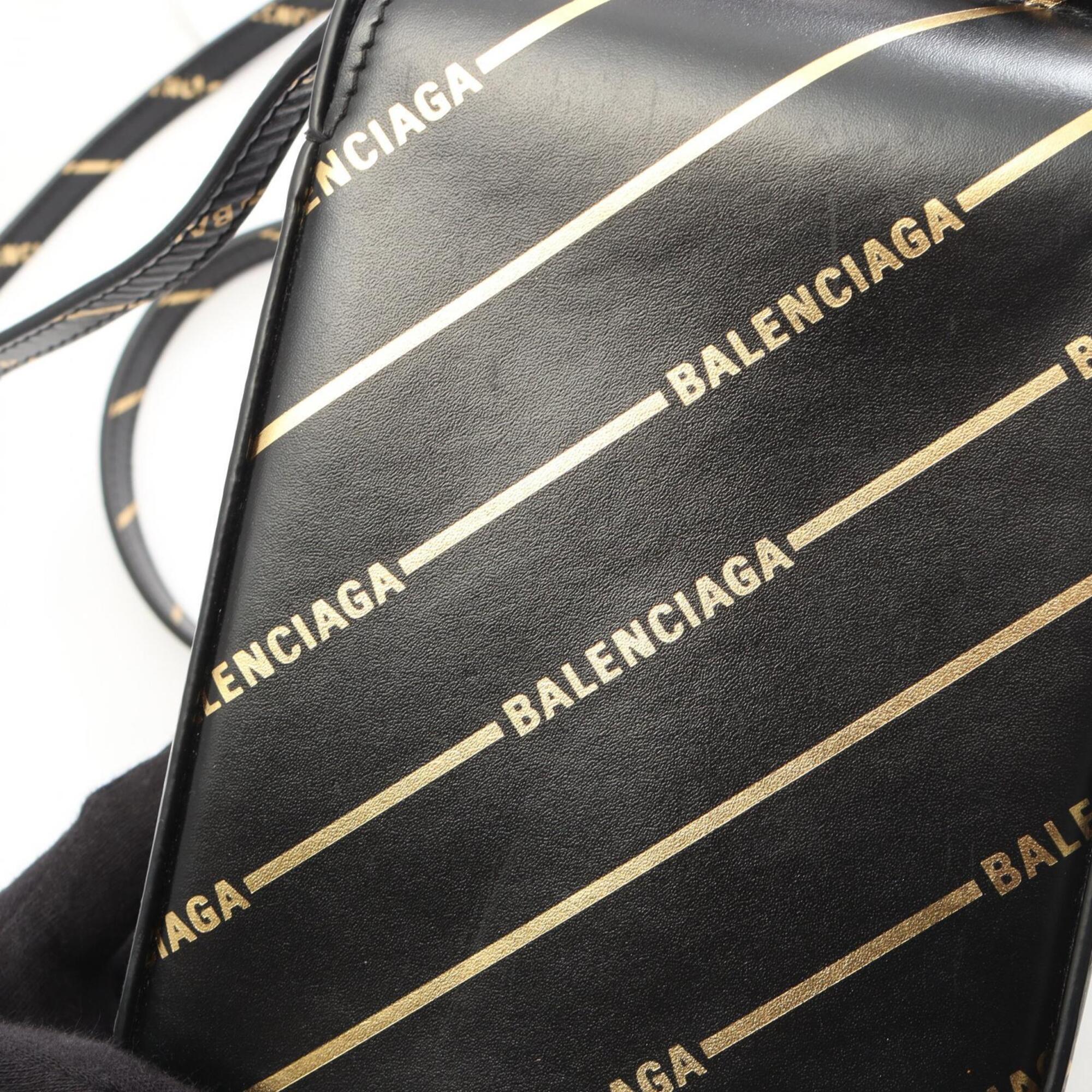 Balenciaga Black Gold Leather Handbag Shoulder Bag (Pre-Owned)
