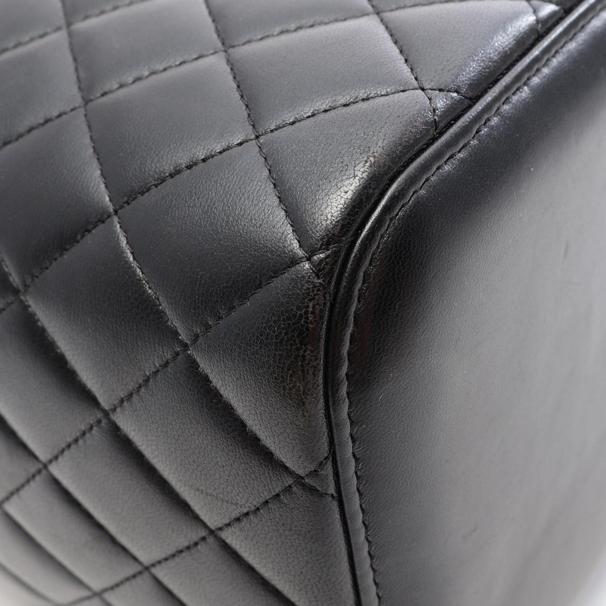 Chanel Black Leather Handbag Vanity Bag (Pre-Owned)