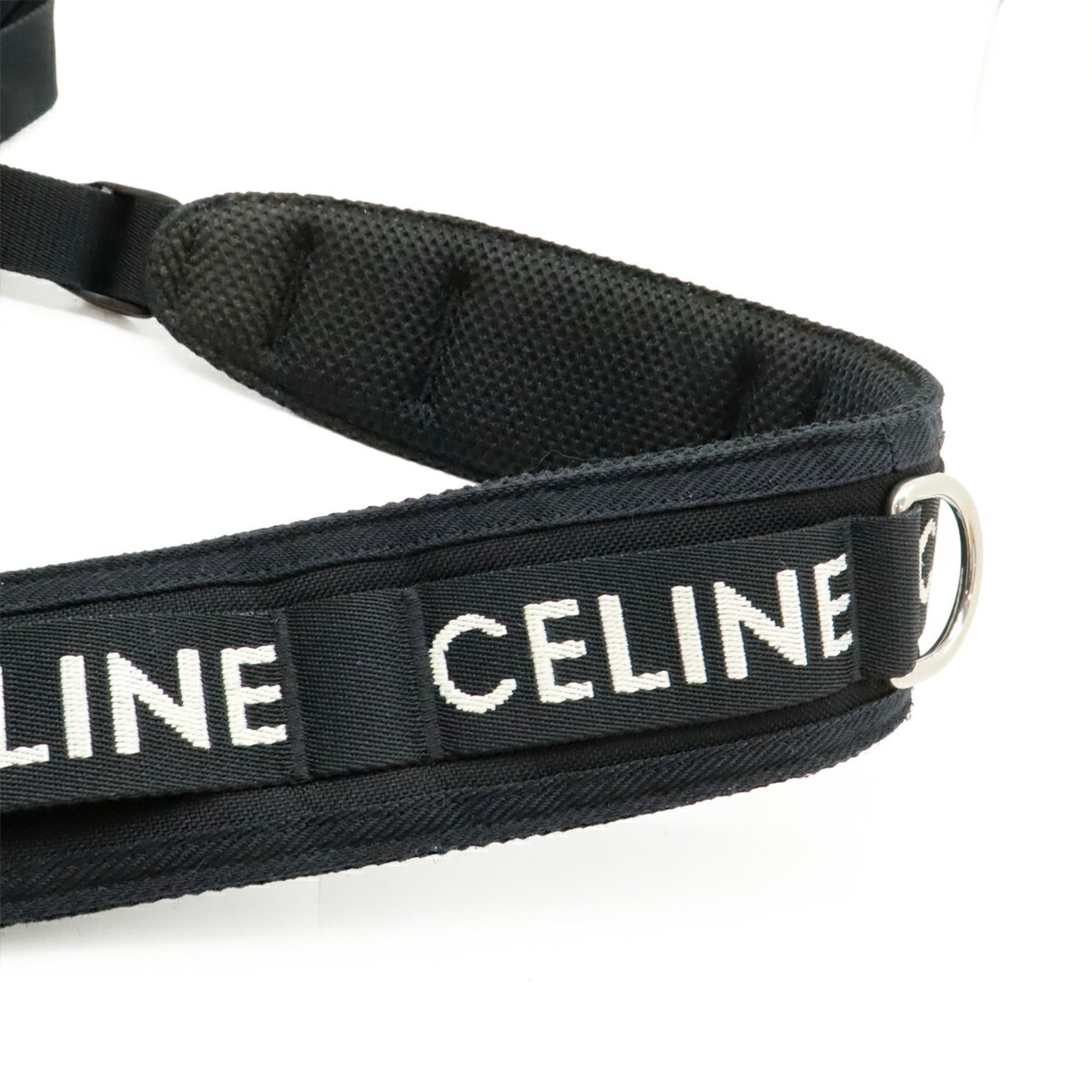 Celine Black White Nylon Handbag Shoulder Bag Sling Bag (Pre-Owned)