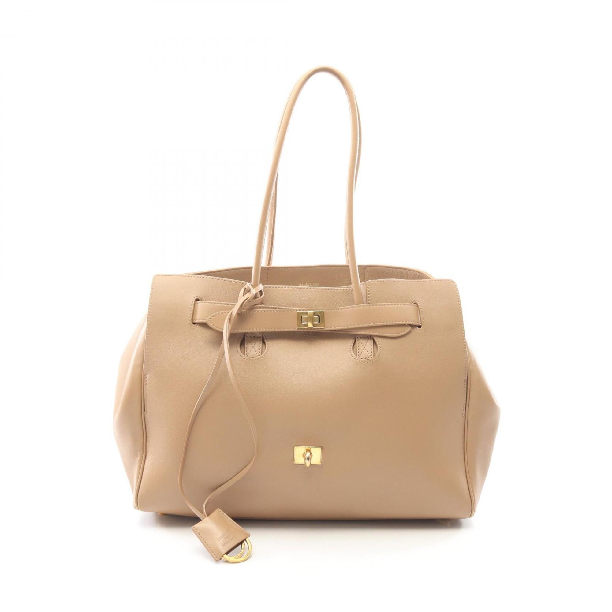 Balenciaga Beige Leather Handbag Tote Bag (Pre-Owned)