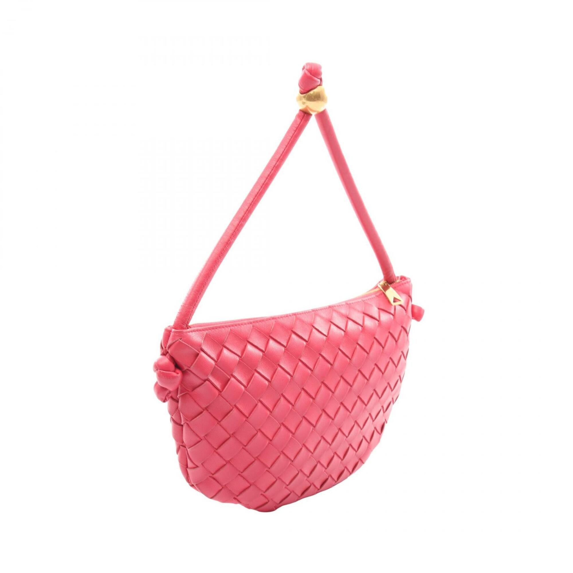 Bottega Veneta Intrecciato Pink Leather Handbag Pouch (Pre-Owned)