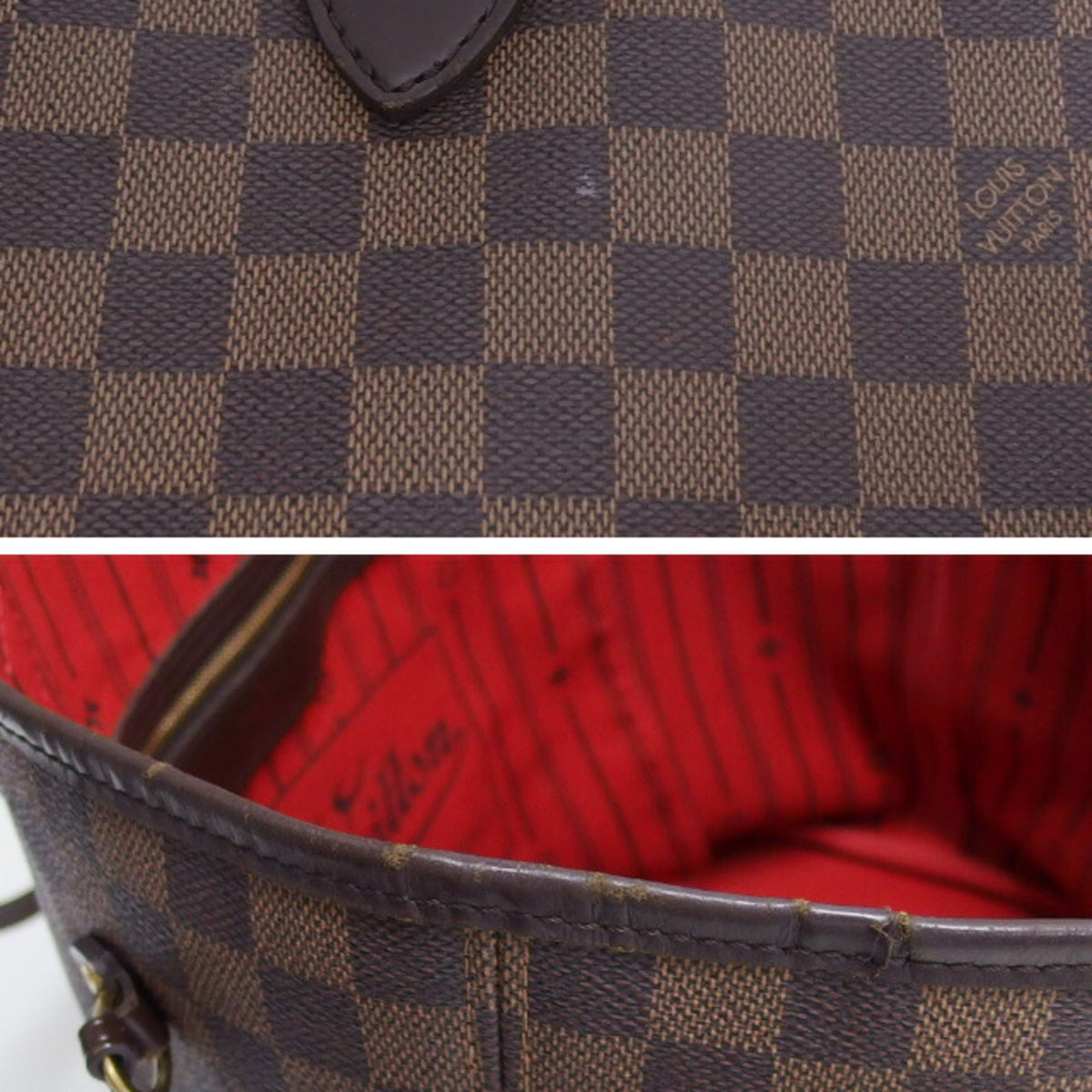 Louis Vuitton Dark Brown Damier Canvas Leather Handbag Shoulder Bag Tote Bag (Pre-Owned)
