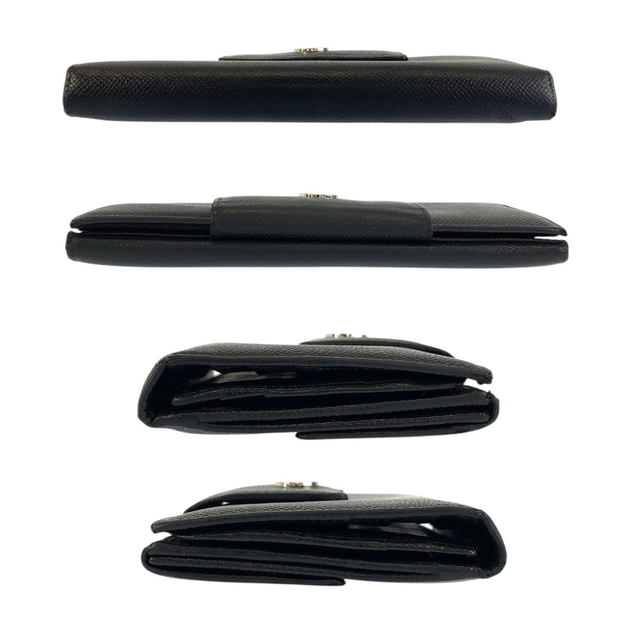 Bvlgari Black Leather Long Wallet (Bi-Fold) (Pre-Owned)