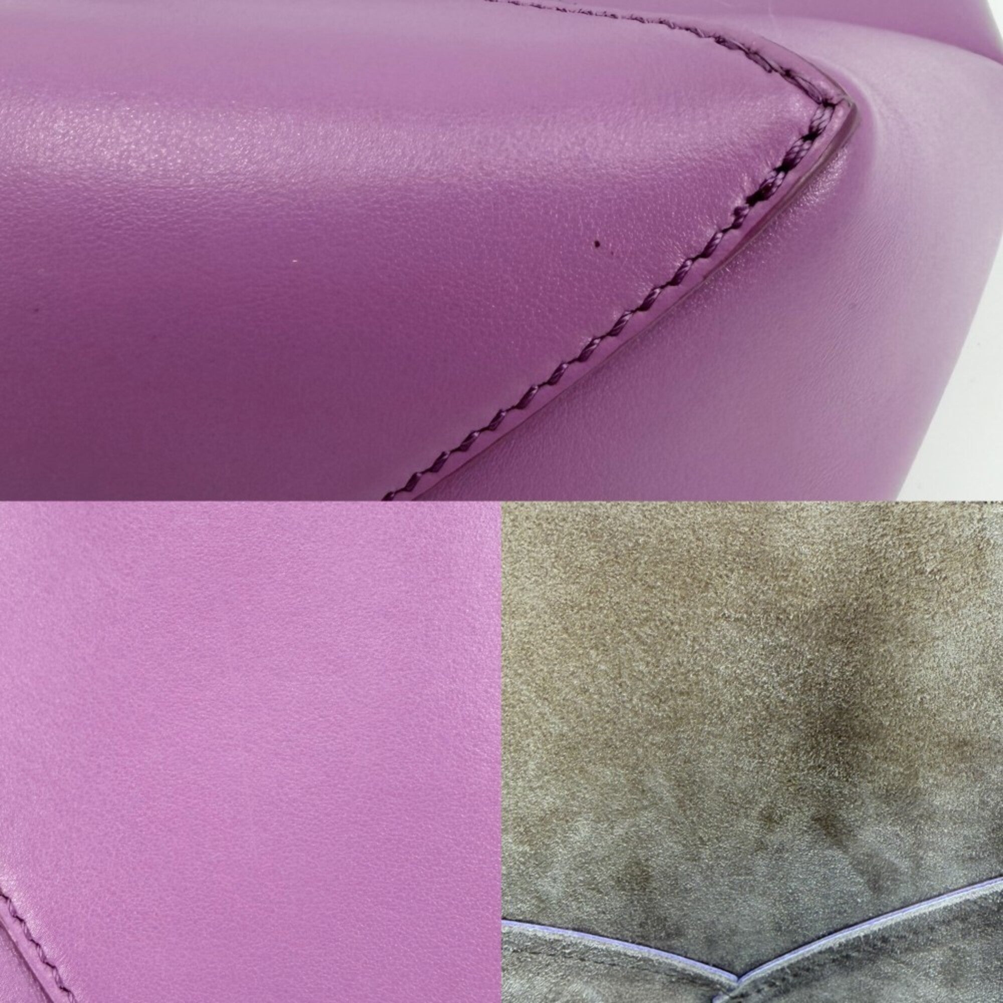 Loewe Purple Leather Handbag Shoulder Bag Tote Bag (Pre-Owned)