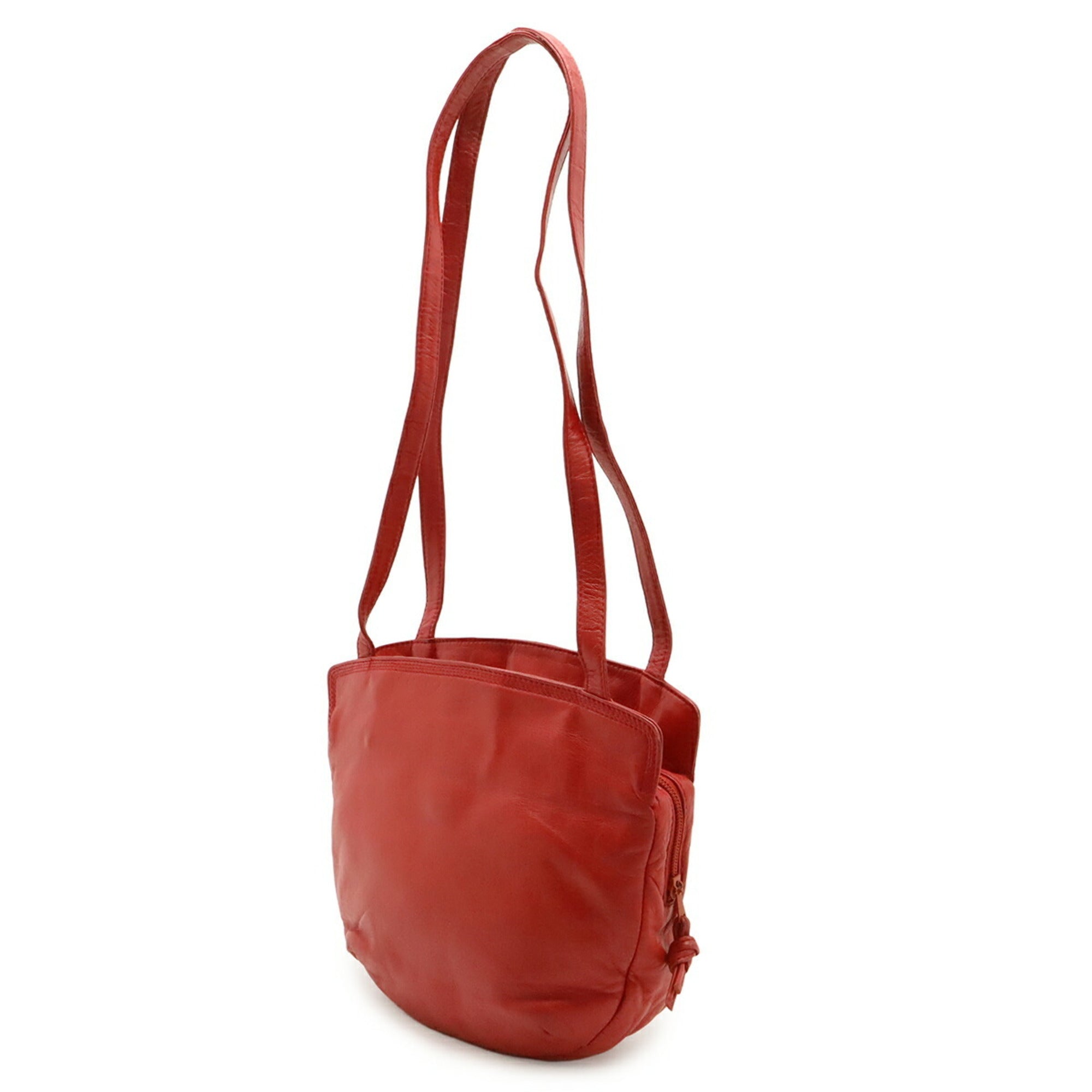 Loewe Red Color Leather Shoulder Bag Tote Bag (Pre-Owned)