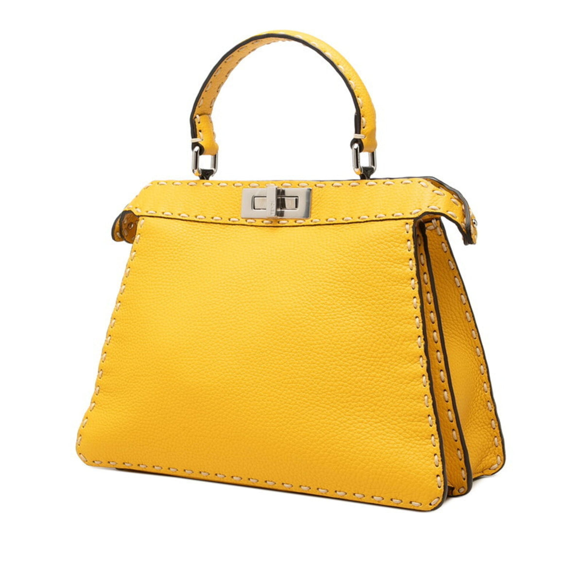 Fendi Peekaboo Yellow Handbag Shoulder Bag (Pre-Owned)