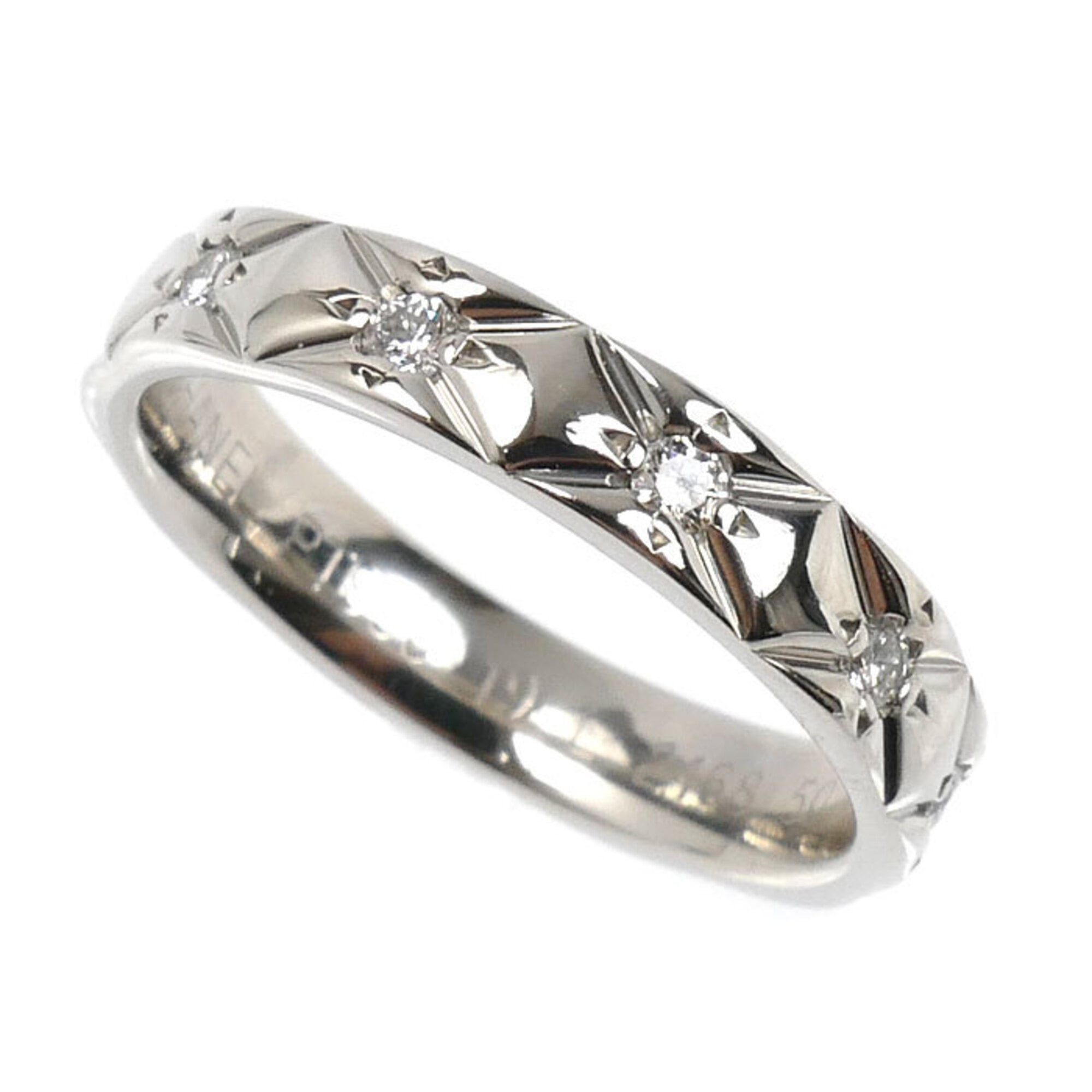 Chanel Platinum 950 Band Ring (Pre-Owned)