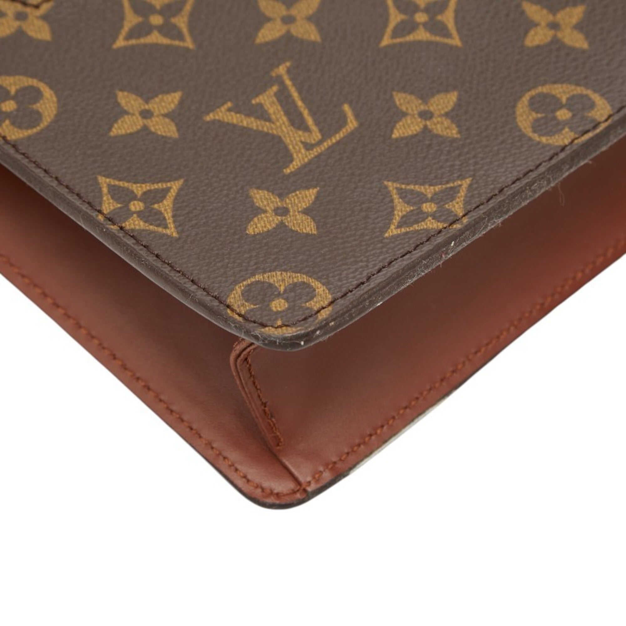 Louis Vuitton Monogram Brown Pvc Leather Clutch Bag Pochette (Pre-Owned)