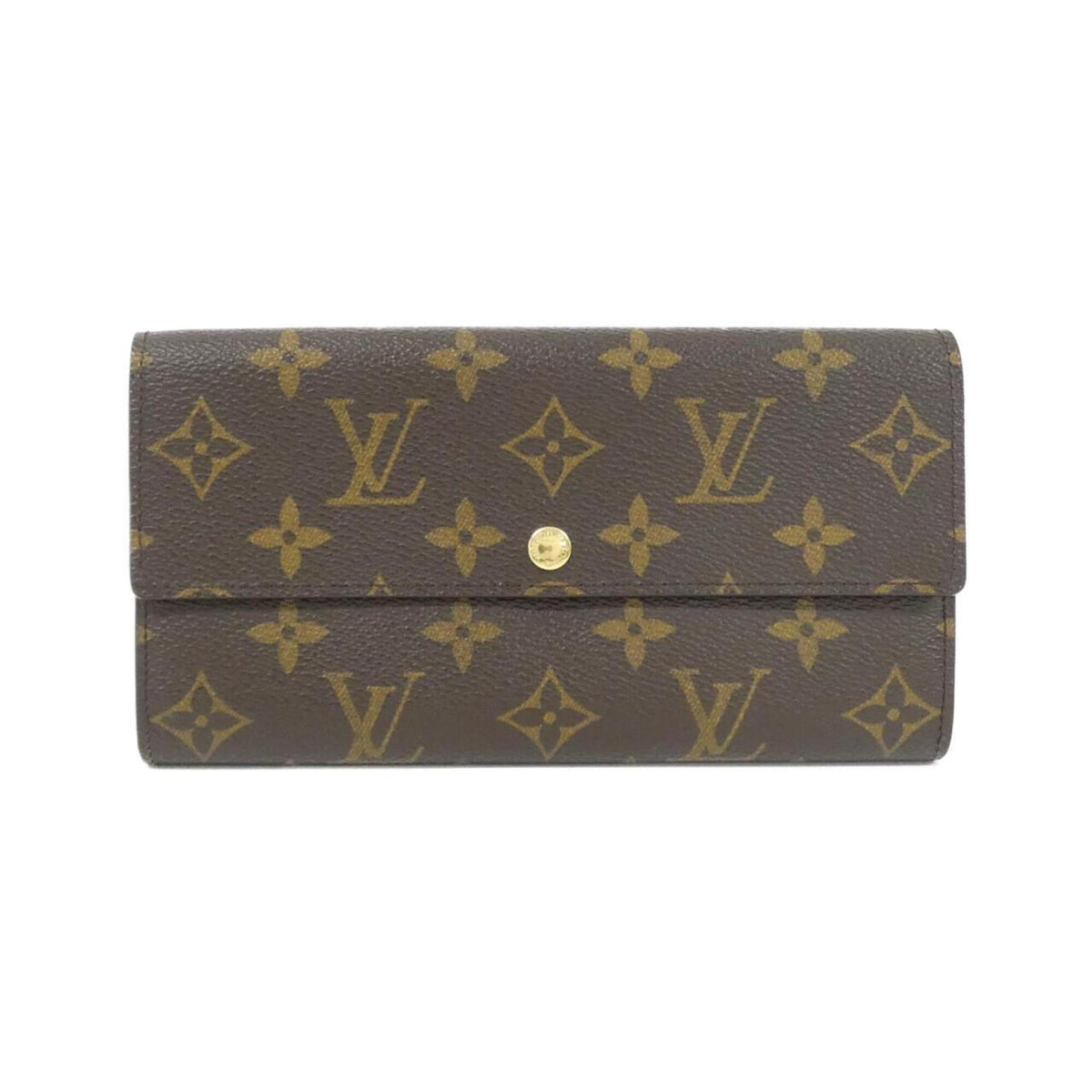 Louis Vuitton Brown Coated Canvas Long Wallet (Bi-Fold) (Pre-Owned)